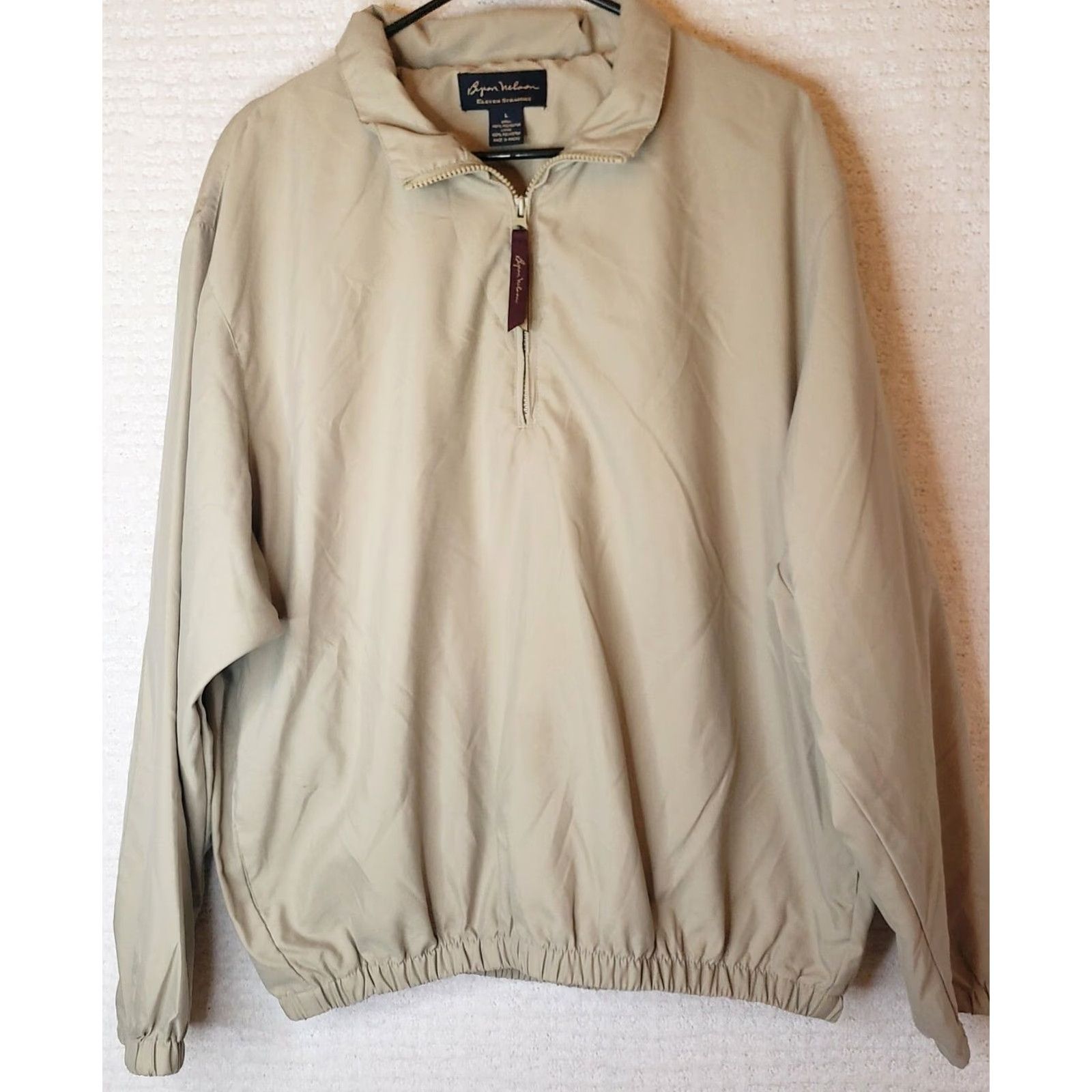 Vintage Byron Nelson 11 Straight Wind Shirt Jacket Mens L Khaki 1/4 Zip Pullover Windbreaker Size US L / EU 52-54 / 3 - 2 Thumbnail