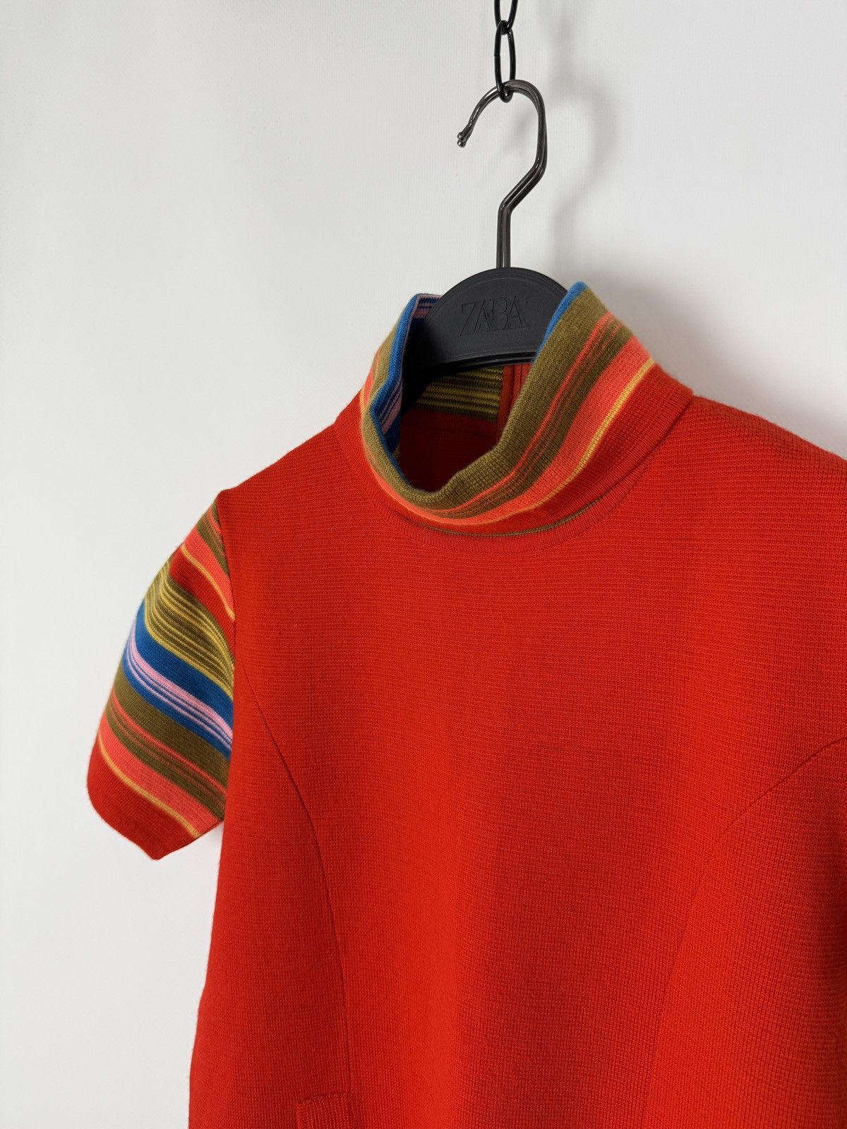 Vintage 60s 70s Vintage Lilly Of California Orange Wool Shift Dress Size S / US 4 / IT 40 - 4 Thumbnail