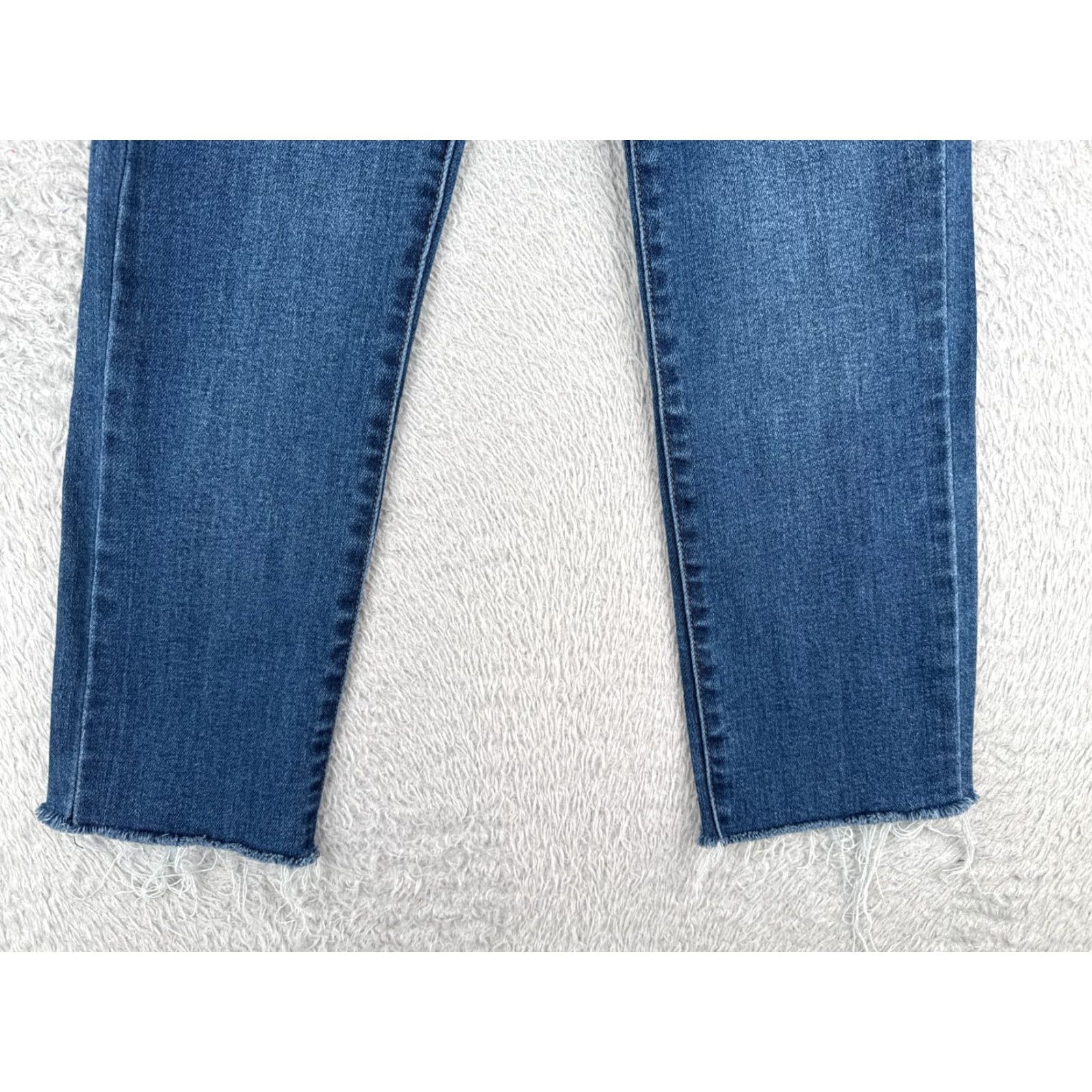 Denime JUST BLACK Blue Distressed Straight Leg Jeans Women 24 Mid Rise 5-Pocket Cotton Size 42" / US 20 - 2 Thumbnail