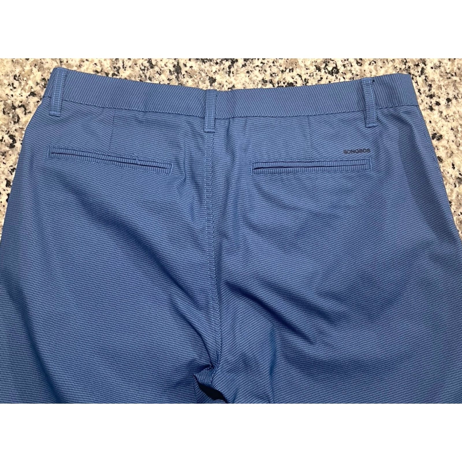 Bonobos Bonobos Golf Pants Size 33x32.5 Ankle Zip Blue Houndstooth Straight Performance Golf Size US 33 - 5 Thumbnail