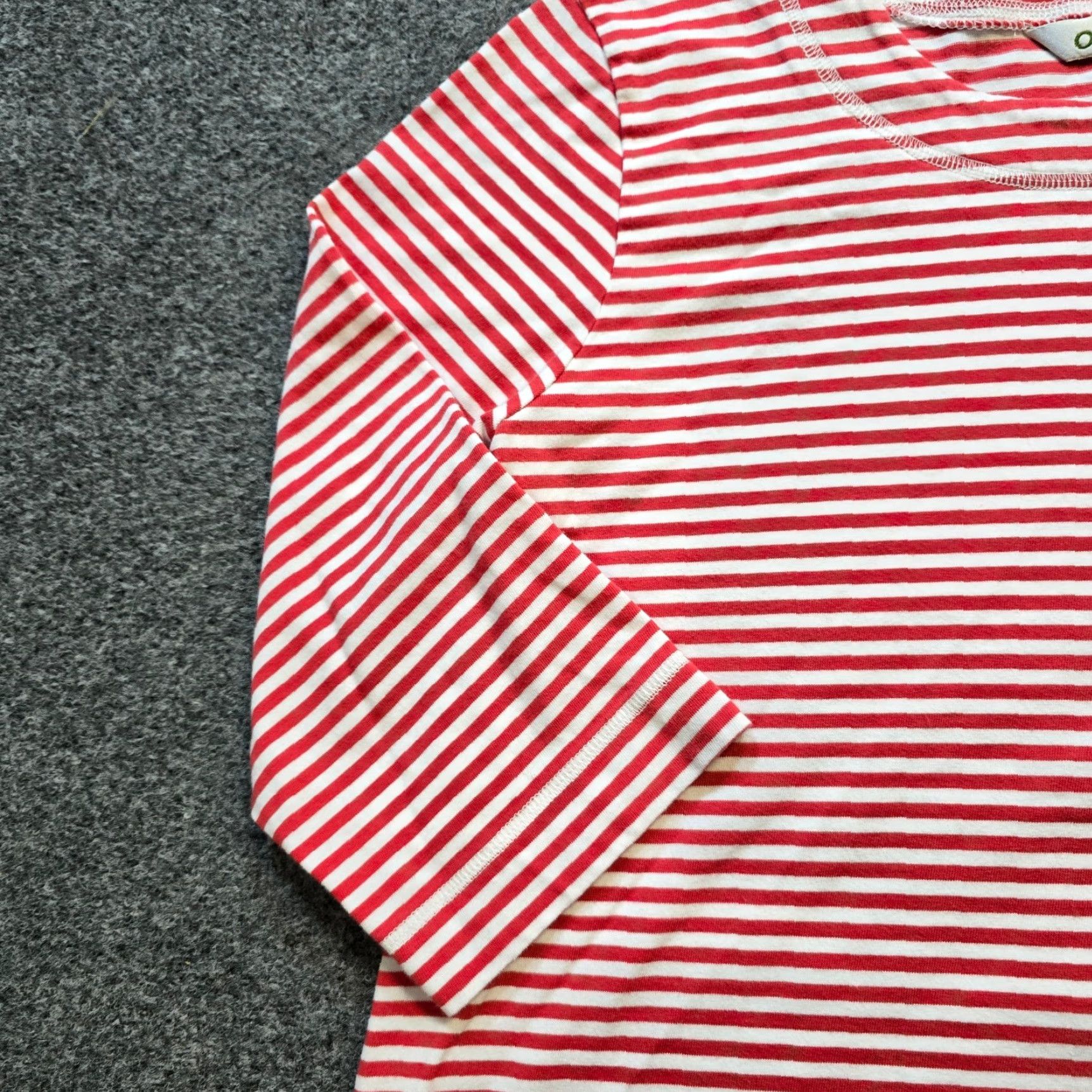Orvis Orvis Top Women Large Red White Striped Round Neck Nautical Beach Coastal Casual Blouse Size L / US 10 / IT 46 - 4 Thumbnail
