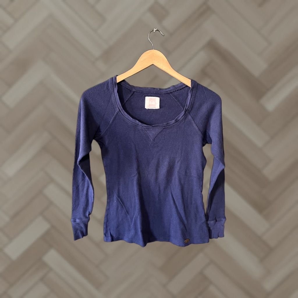 Quiksilver Y2K Quiksilver Womens Blue Long Sleeve Thermal T-shirt Size Small Size S / US 4 / IT 40 - 1 Thumbnail