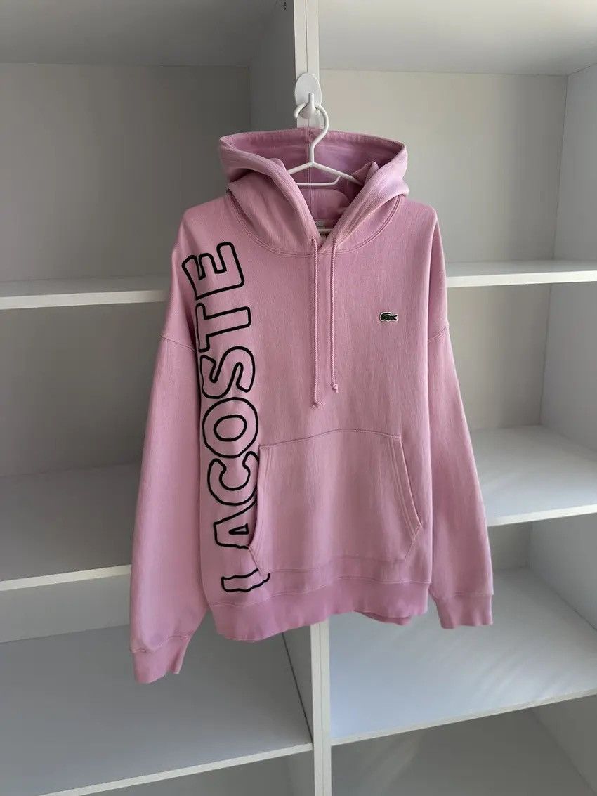 Lacoste × Vintage Vintage Lacoste Live Unisex Distressed Pink Hoodie Size US XL / EU 56 / 4 - 3 Thumbnail