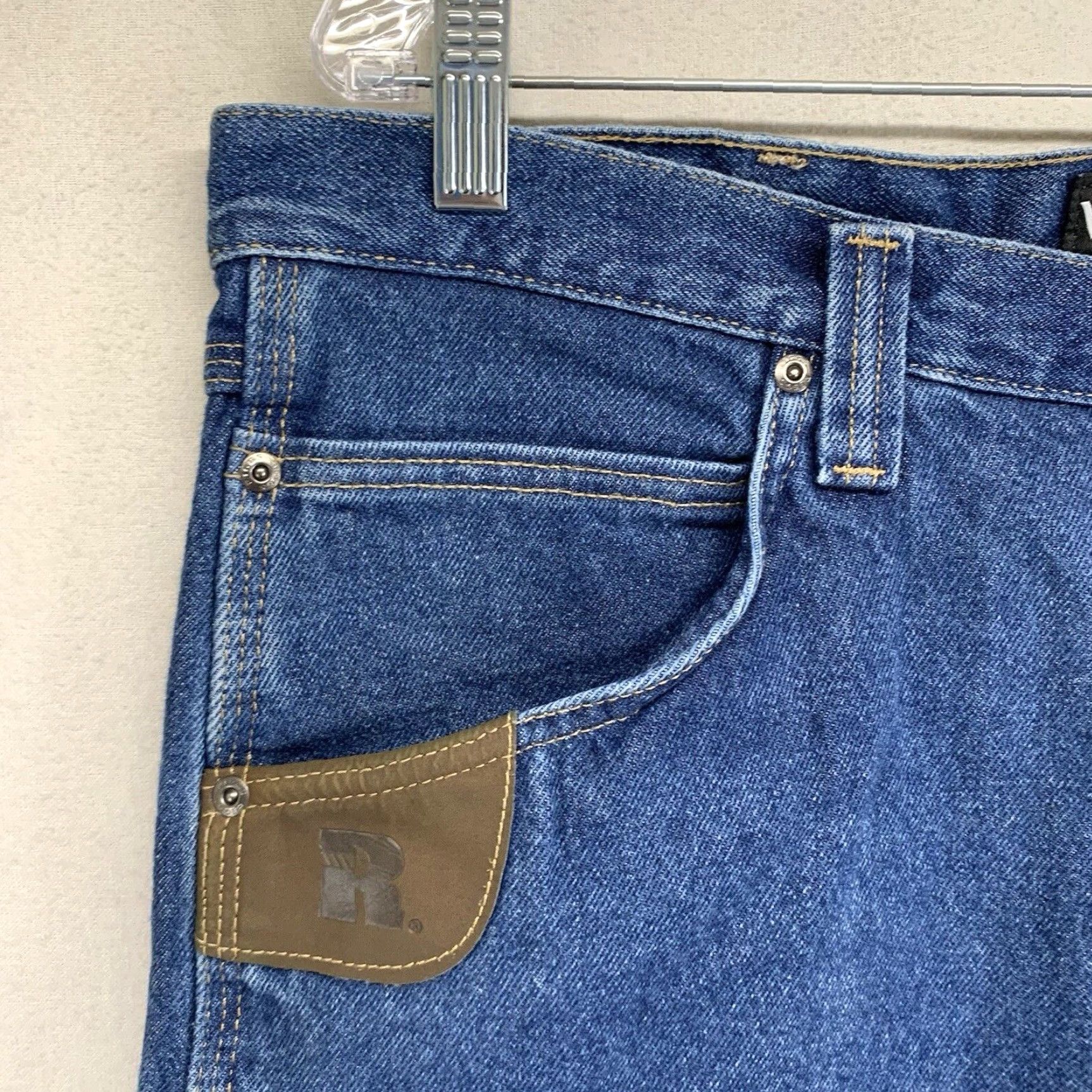 Wrangler VINTAGE Wrangler Men's Jeans Denim 40x30 Straight Fit High Rise Blue Cowboy Logo 90s Size US 40 / EU 56 - 7 Thumbnail