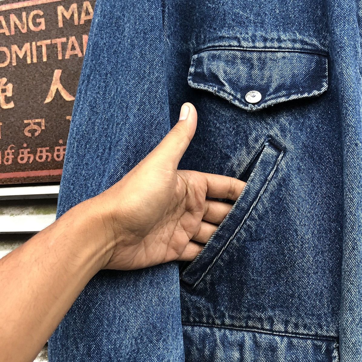 Edwin Vintage Edwin Distressed Denim Chore Work Jacket Size US L / EU 52-54 / 3 - 7 Thumbnail