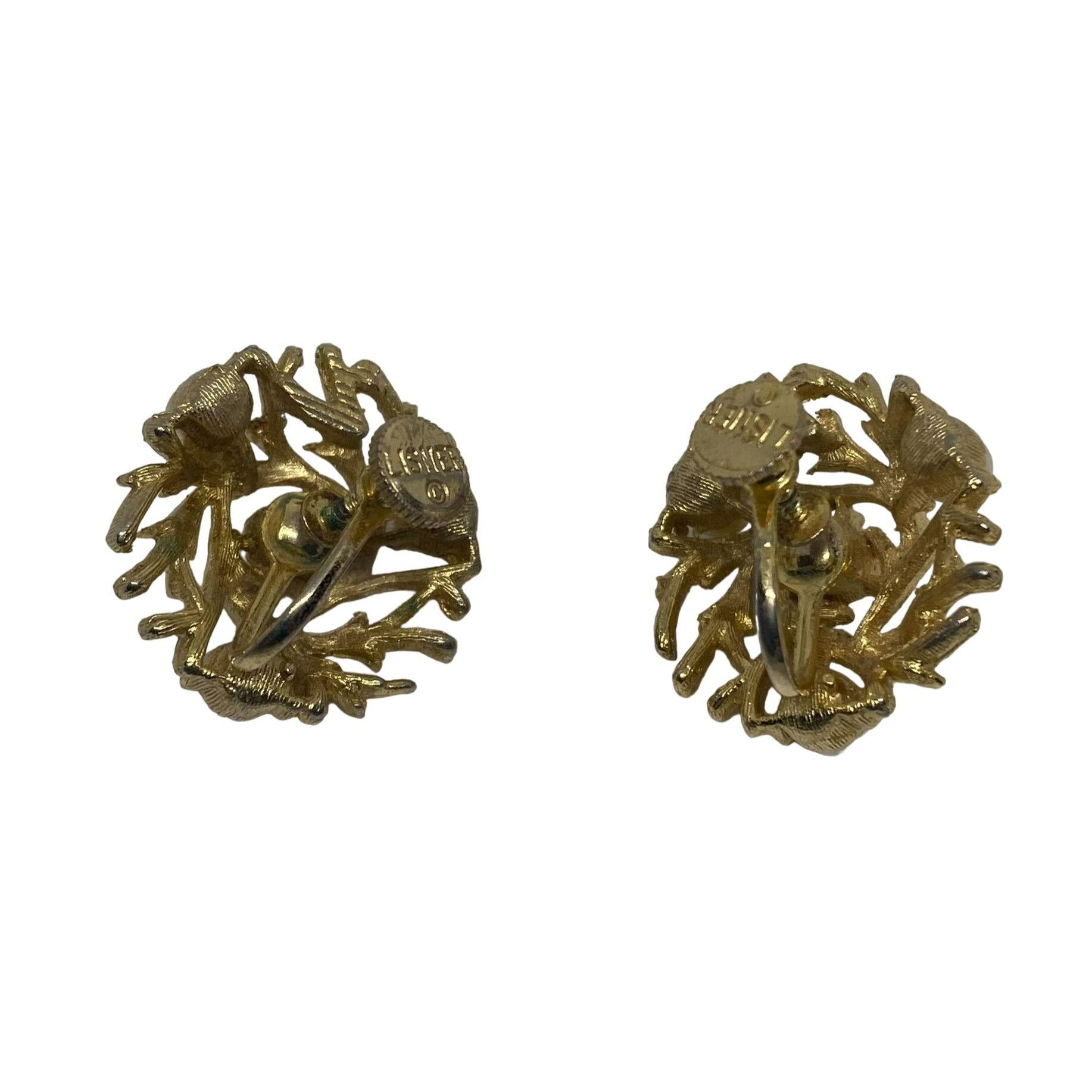 Other Vintage Signed Lisner 1950s Gold-Tone Faux Pearl Screw Back Size ONE SIZE - 3 Thumbnail