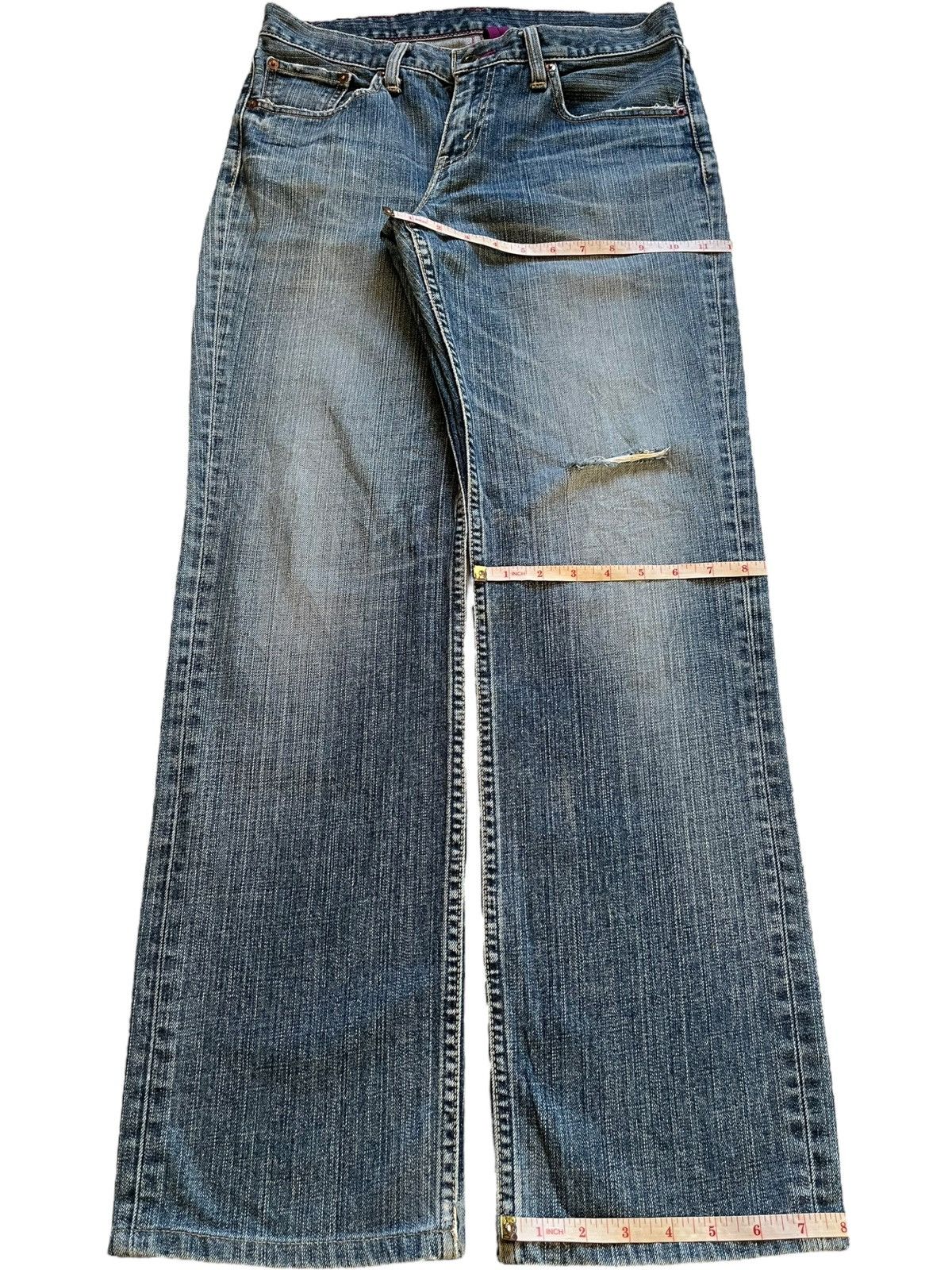 Levi's Vintage 90s Levis 502 Blue Wash Distressed Loose Fit Jeans Size US 31 - 13 Thumbnail