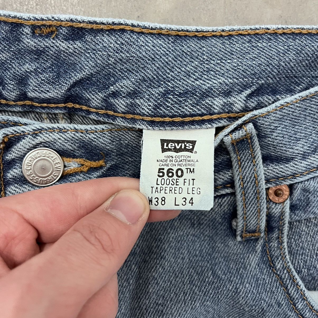 Levi's × Vintage CRAZY Vintage 90's Levi's 560 Baggy 38x34 Skater Denim Jeans Size US 38 / EU 54 - 3 Thumbnail