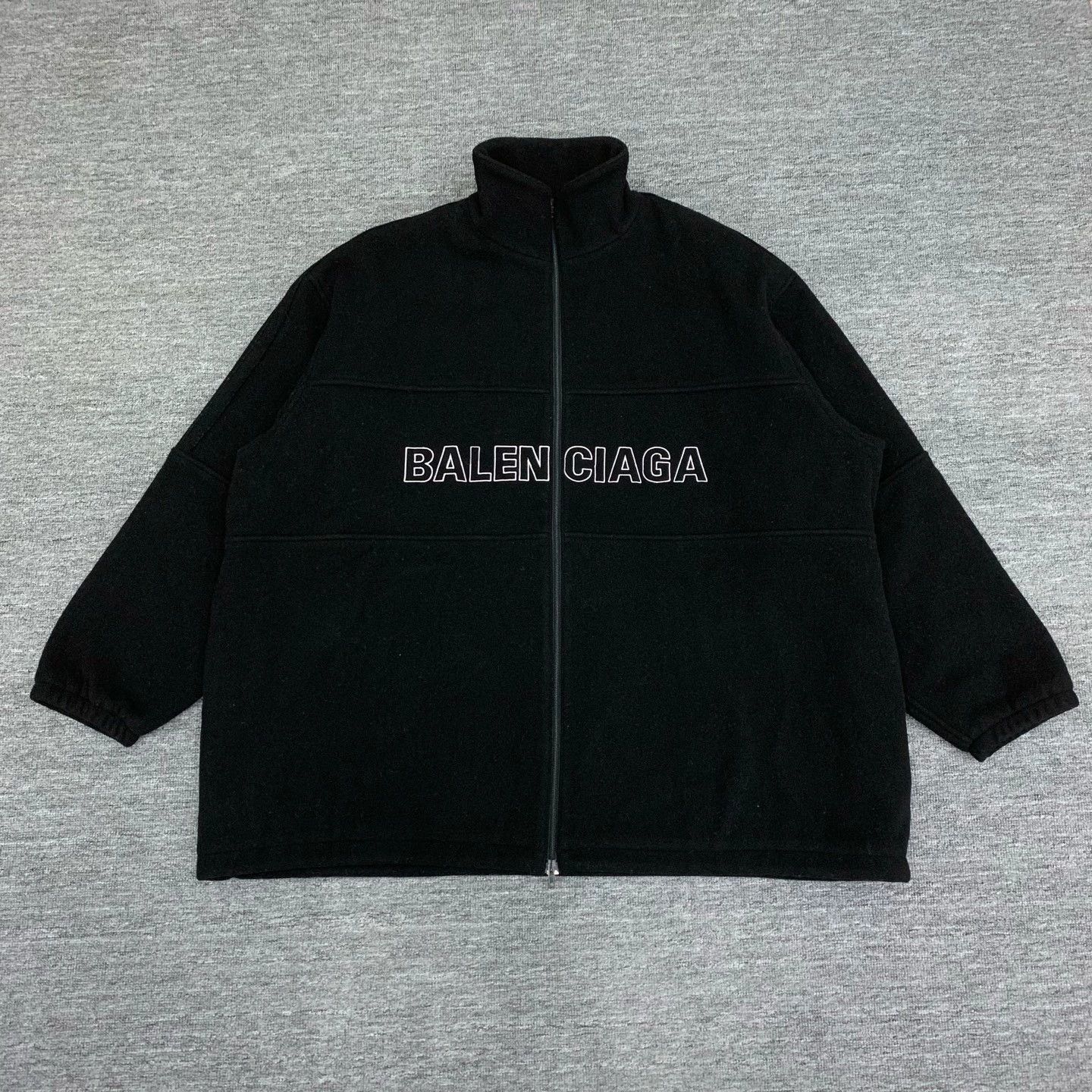 Balenciaga Balenciaga Black Logo Wool Blend Jacket Size US L / EU 52-54 / 3 - 1 Thumbnail