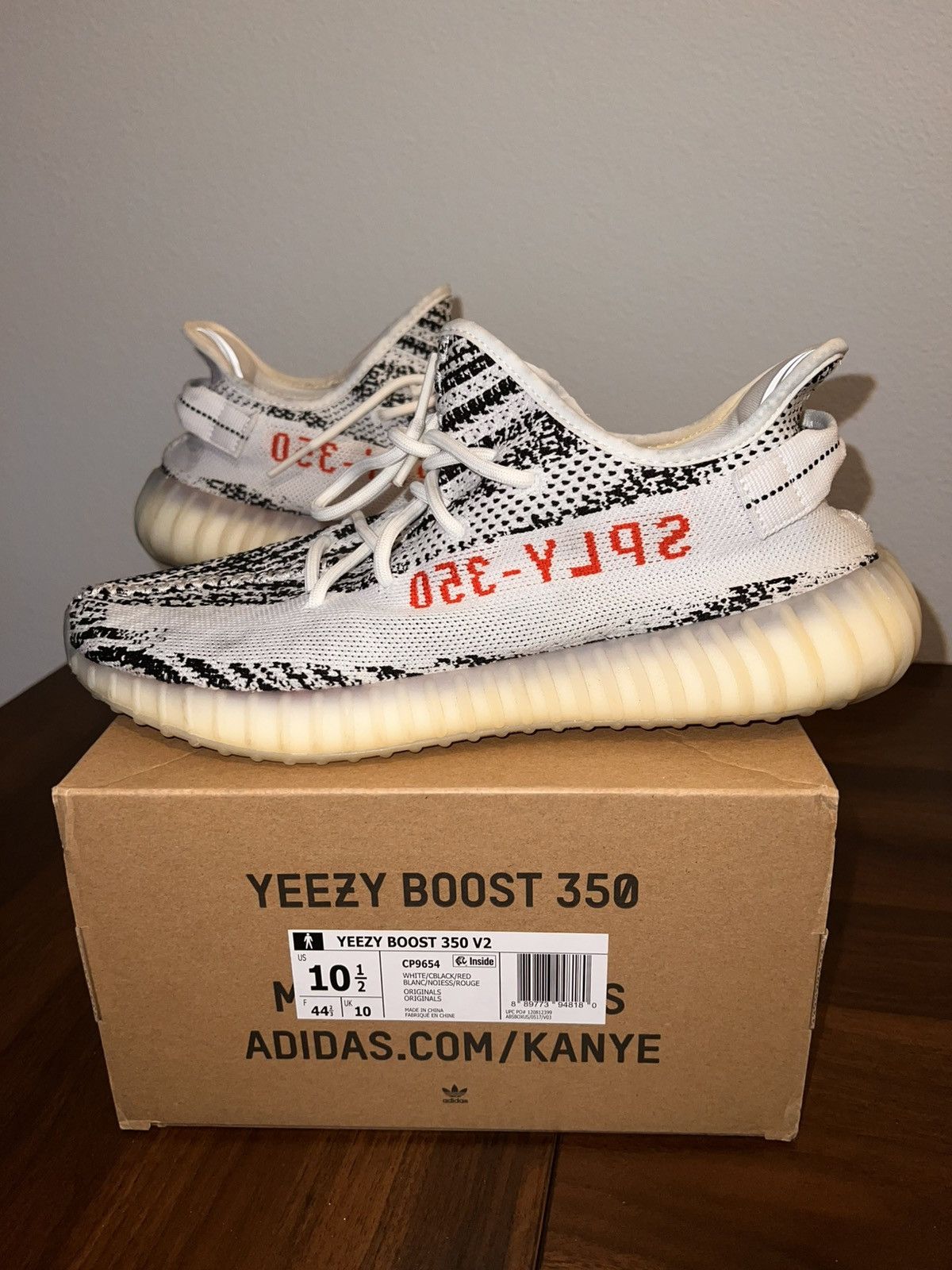 Adidas Yeezy Boost 350 “Zebra” Size US 10.5 / EU 43-44 - 9 Thumbnail