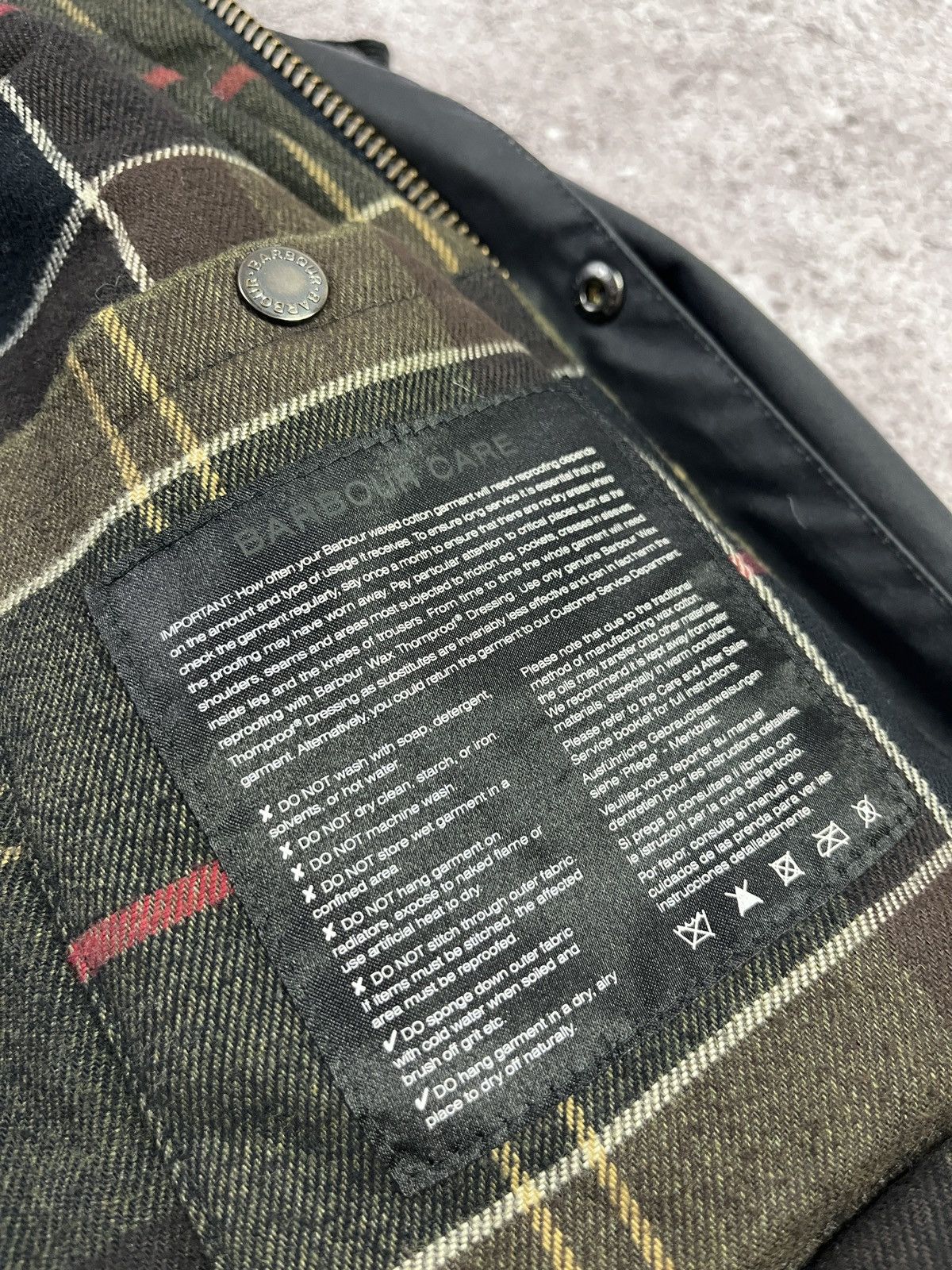 Barbour Barbour Rufford Wax Black Classic Tartan Waxed Cotton Jacket Size US XL / EU 56 / 4 - 15 Thumbnail