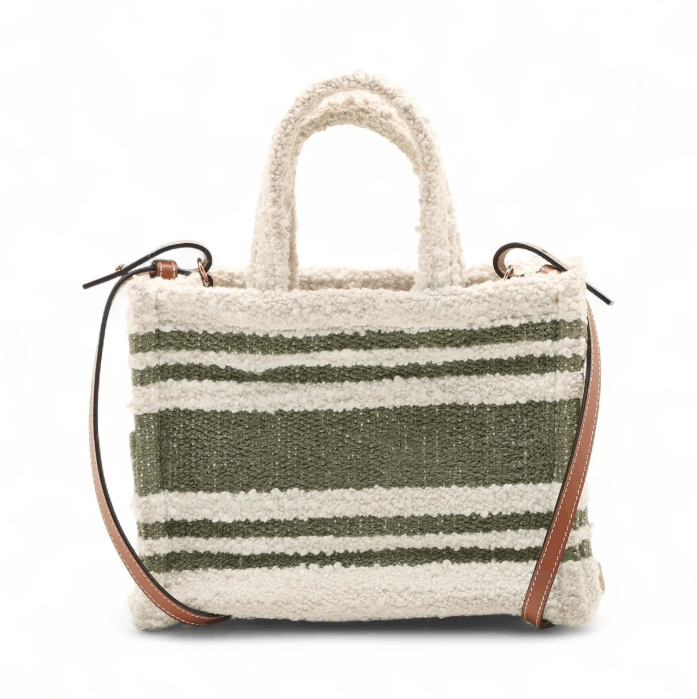 Celine Triomphe Small Cabas Two-Way Handbag White x Green Size ONE SIZE - 2 Thumbnail