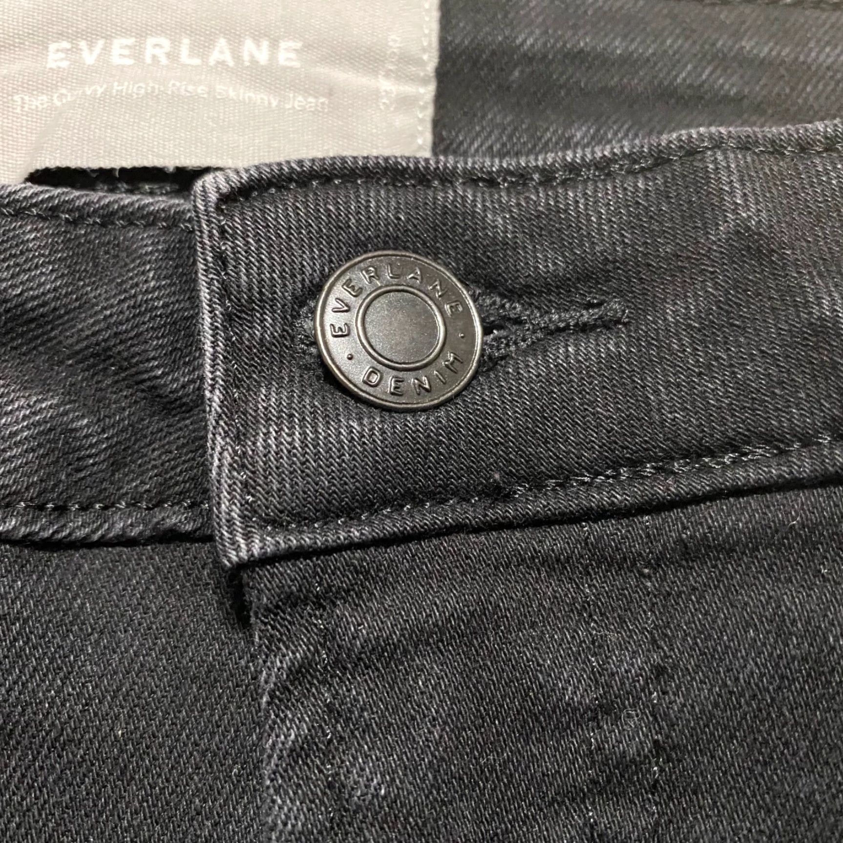 Everlane Everlane Jeans Womens High Rise Dark Wash Skinny Crop 33 Black Denim Cotton Spandex 5-Pocket Regular Womens Jeans Size 24" / US 00 / IT 34 - 6 Thumbnail