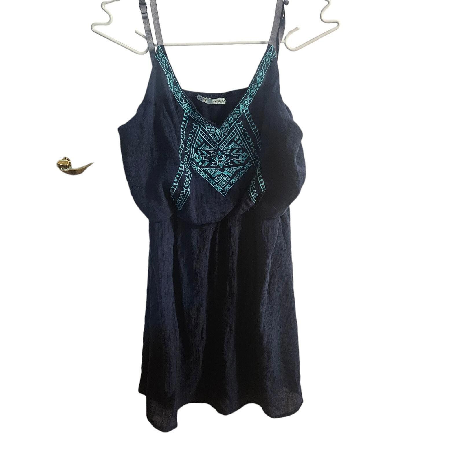 Designer Maurices Tank Dress Embroidered Sleeveless Blue Size Medium Size M / US 6-8 / IT 42-44 - 2 Thumbnail
