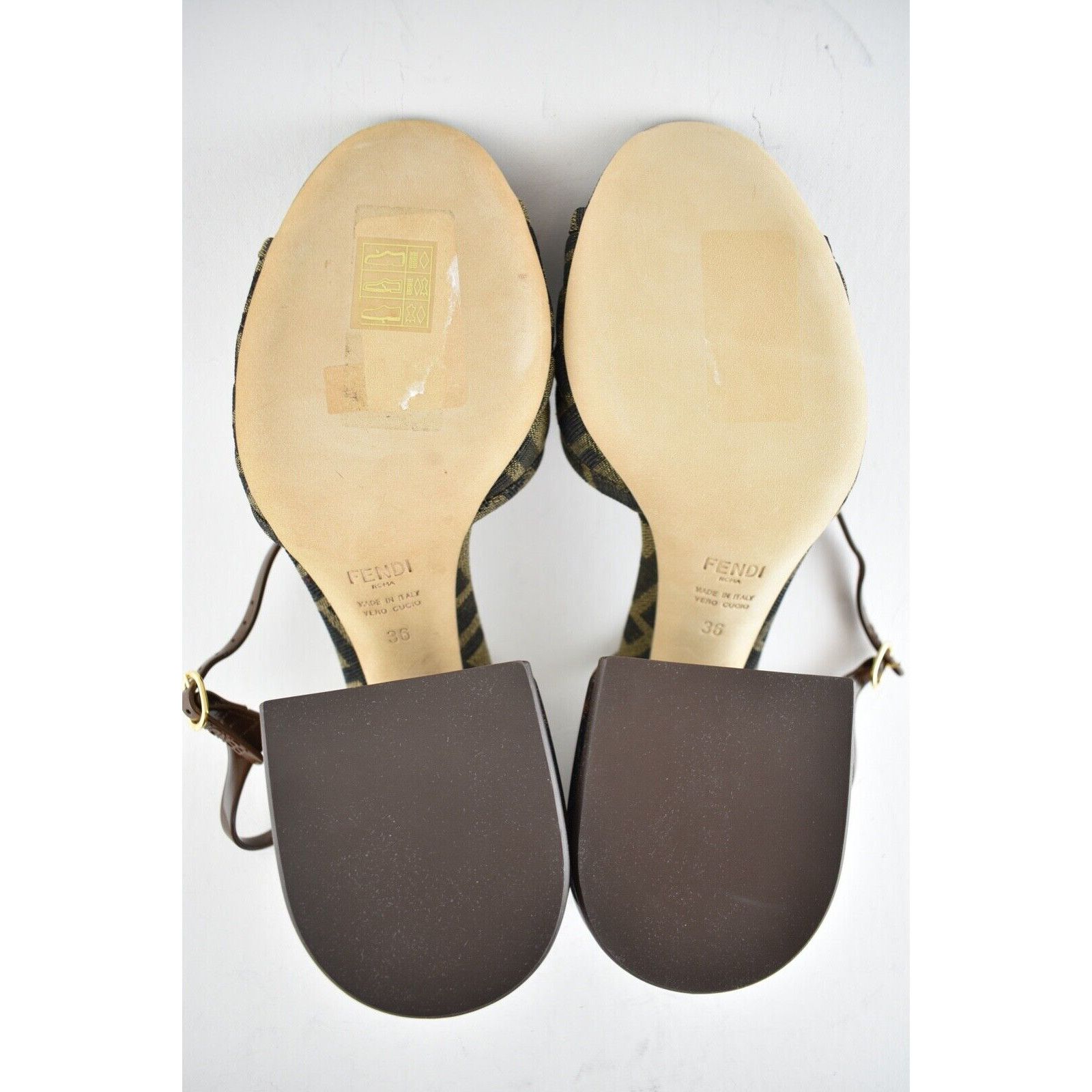 Fendi FF Motif Logo Ankle Strap Sandal Peep Toe Block Heel Pump 36 Size US 6 / IT 36 - 8 Thumbnail