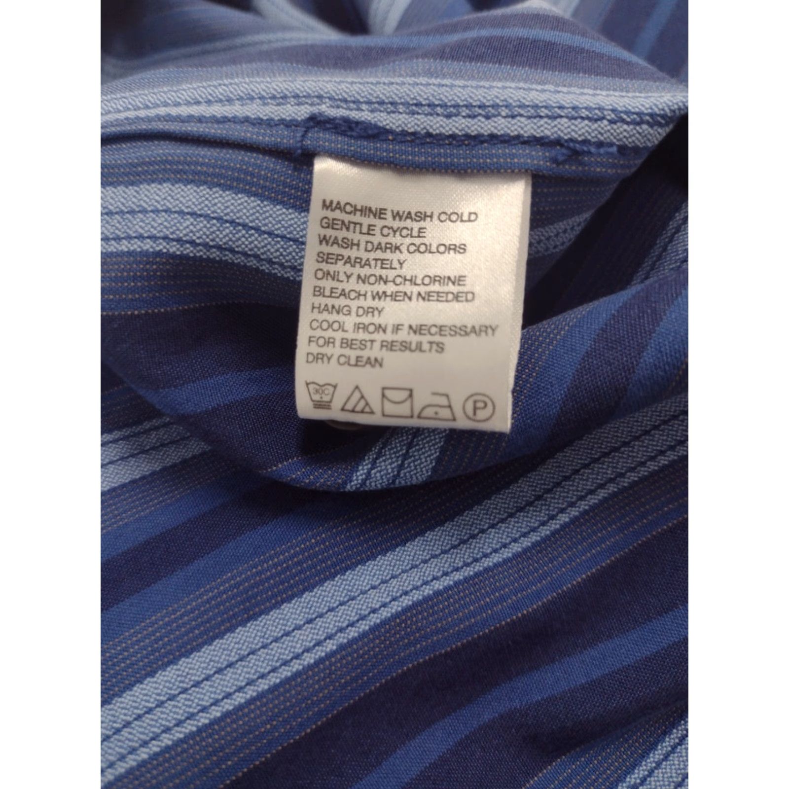 Tommy Bahama TOMMY BAHAMA Shirt Mens XL Silk Blue Striped Long Sleeve Button-Up Collared Aloha 100% Silk Size US XL / EU 56 / 4 - 4 Thumbnail