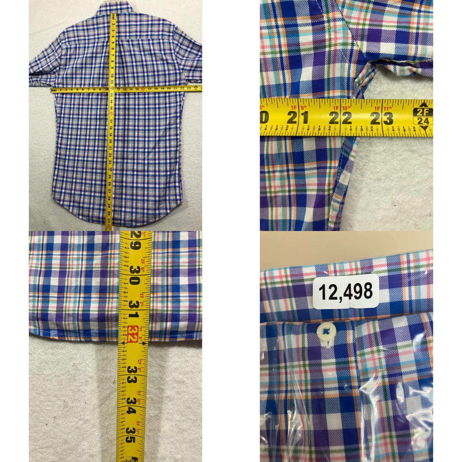 Peter Millar Peter Millar Mens Medium Blue White Plaid Long Sleeve Button Up Shirt Size US M / EU 48-50 / 2 - 8 Thumbnail