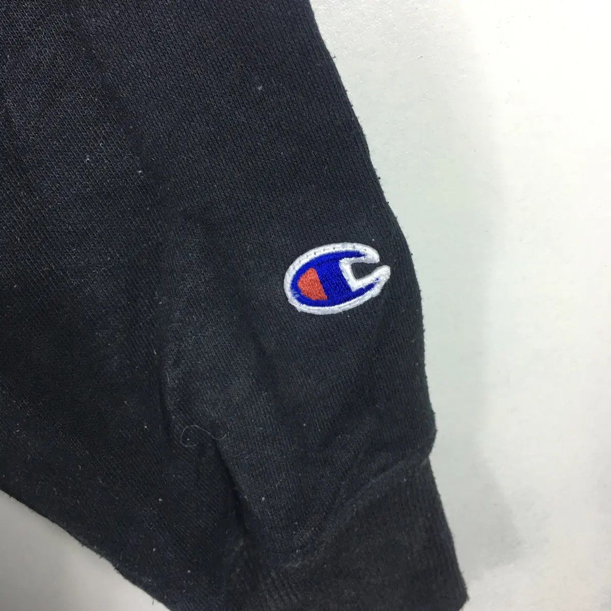 Champion Vtg 90’ CHAMPION USA Script Logo Black Sweatshirt Sweater Size US L / EU 52-54 / 3 - 3 Thumbnail