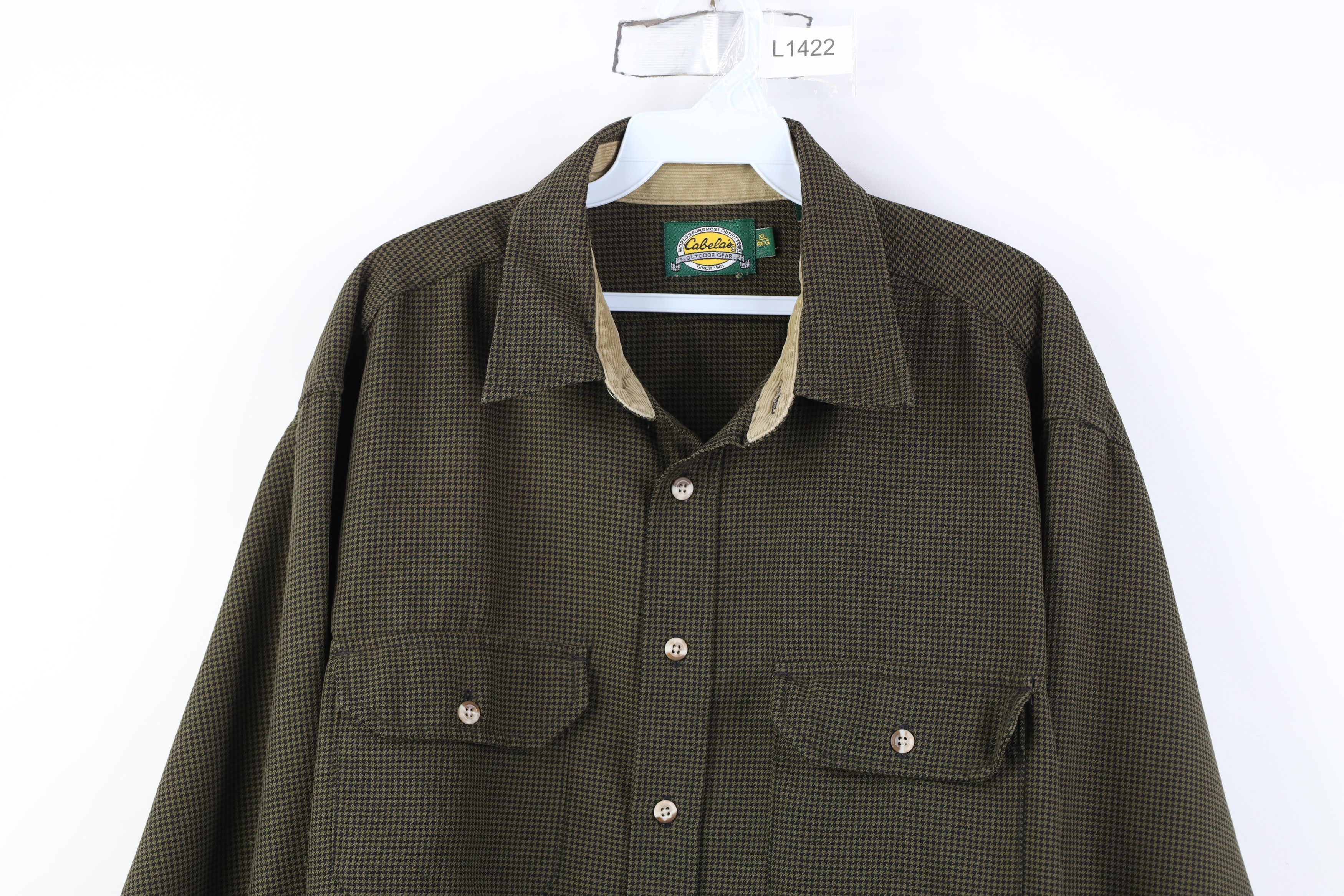 Cabelas Vintage 90s Cabelas Houndstooth Collared Button Shirt Size US XL / EU 56 / 4 - 2 Thumbnail