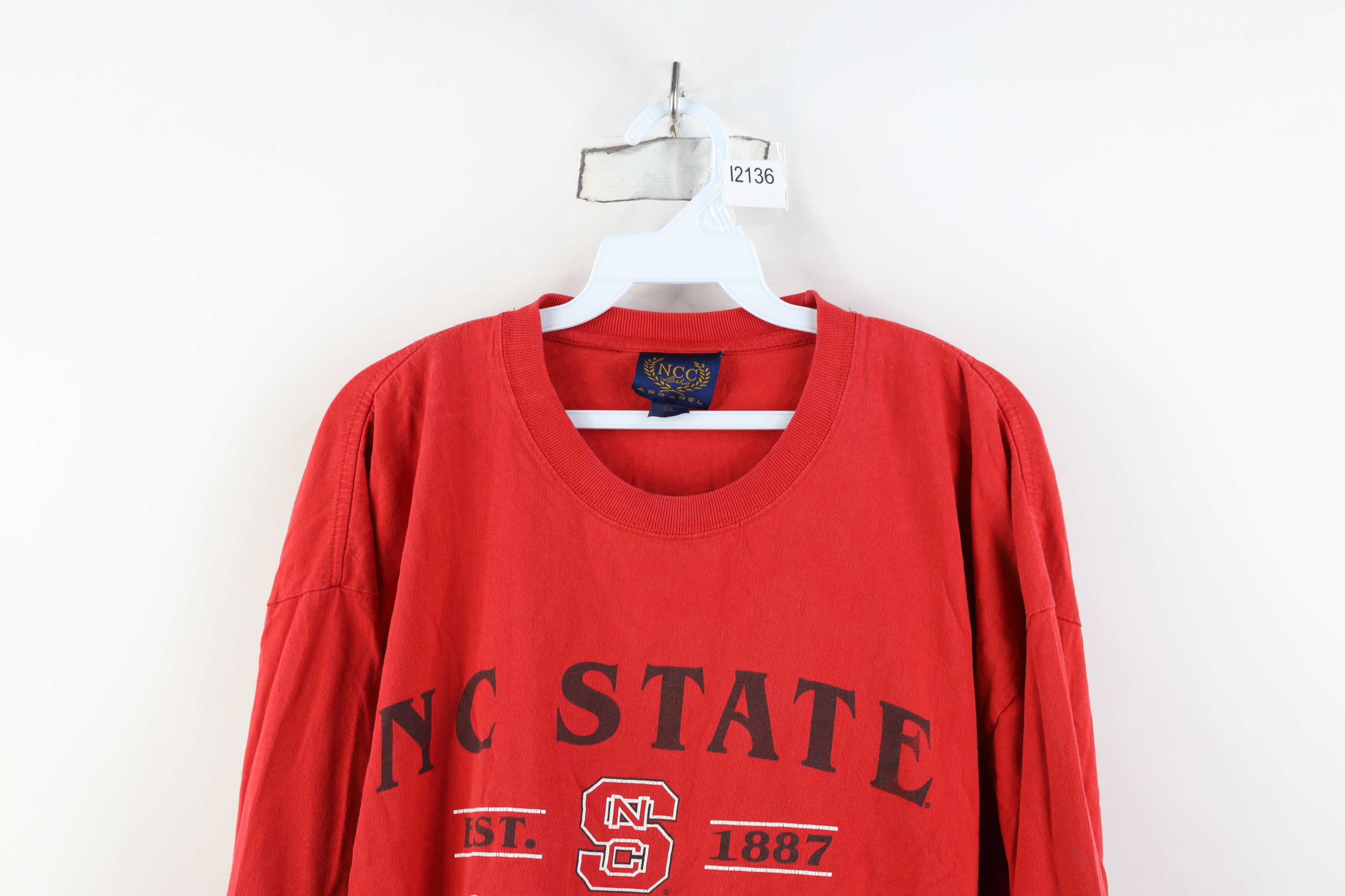 Vintage Vintage 90s Carolina State University Long Sleeve T-Shirt Size US XXL / EU 58 / 5 - 2 Thumbnail