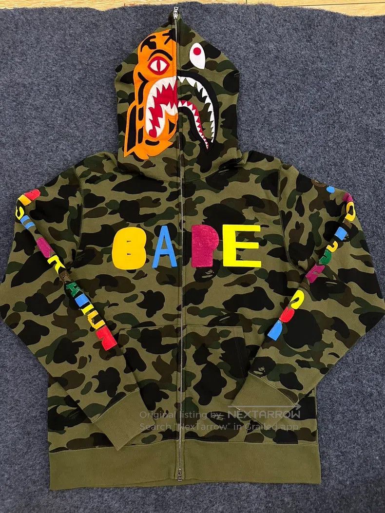 READYMADE Ready Made Green Camouflage Bee Shark Sweatshirt Size US L / EU 52-54 / 3 - 1 Thumbnail