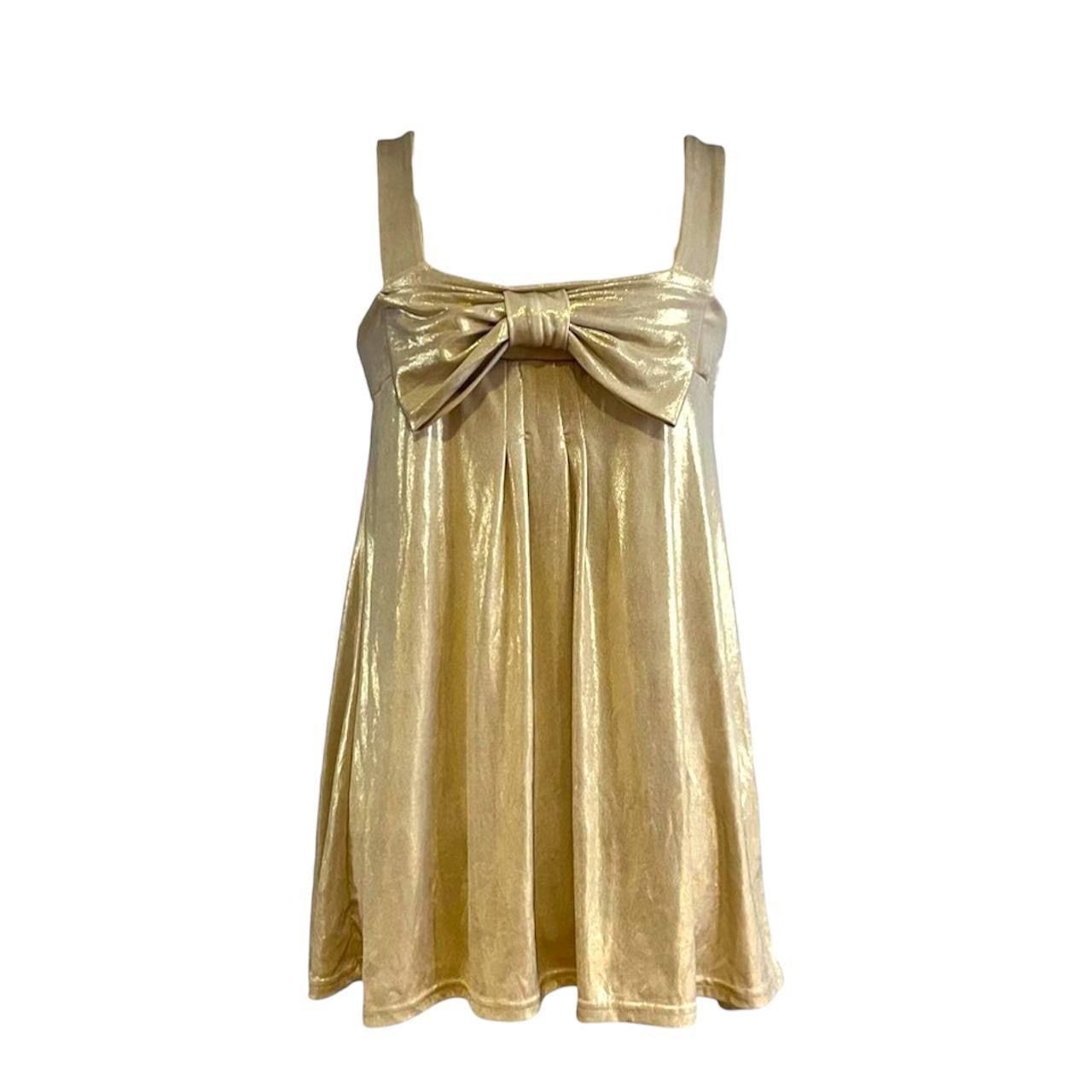 Other Y2K Metallic Gold Babydoll gyaru Top/dress✨ Size S / US 4 / IT 40 - 1 Thumbnail