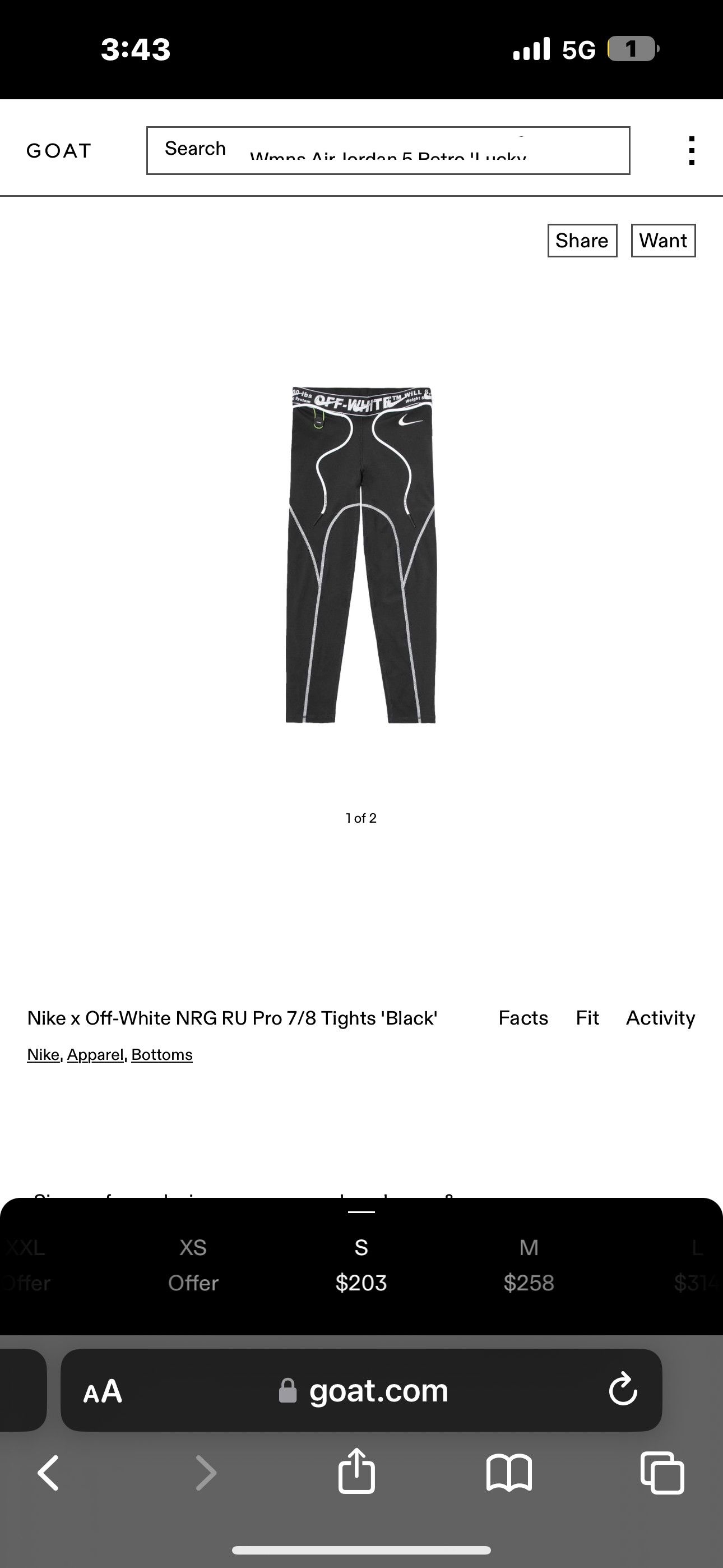 image of Nike Nrg Ru 7/8 Tights in Black, Women's (Size 24)