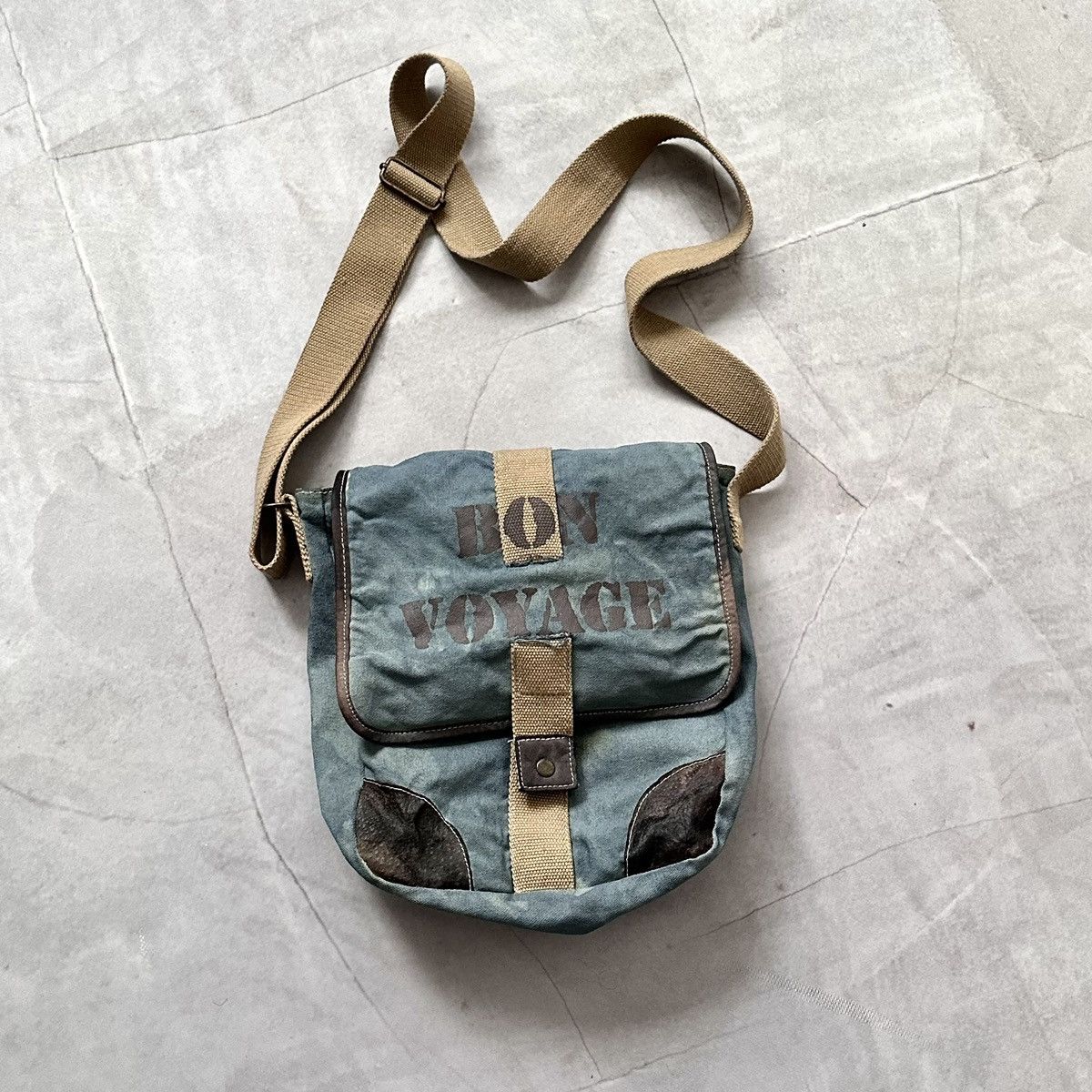 Diesel x If Six Was Nine Military Bon Voyage Faded Garment Dyed Shoulder Sling Bag in Black, Men's