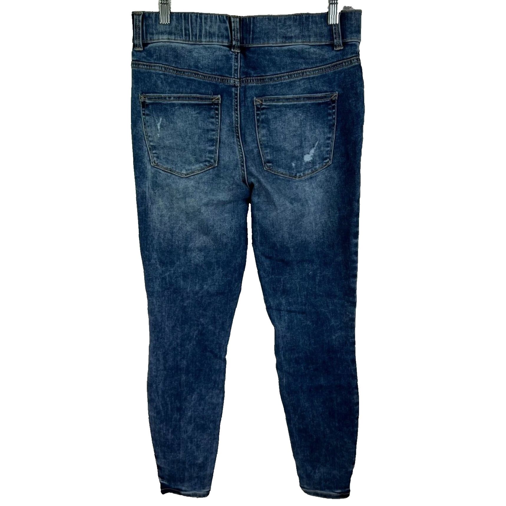 Vintage Maurice's Jeans Denim Skinny S 32x29 Blue Distressed 90s Bohemian City Womens Regular Skinny Jeans Size 28" / US 6 / IT 42 - 7 Thumbnail