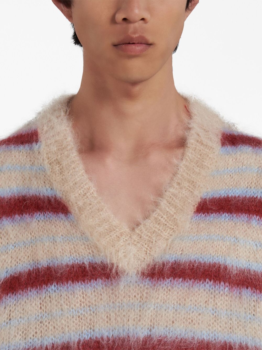 Marni o1w1db10125 Striped Mohair-Blend Vest in Tan Size US M / EU 48-50 / 2 - 5 Thumbnail
