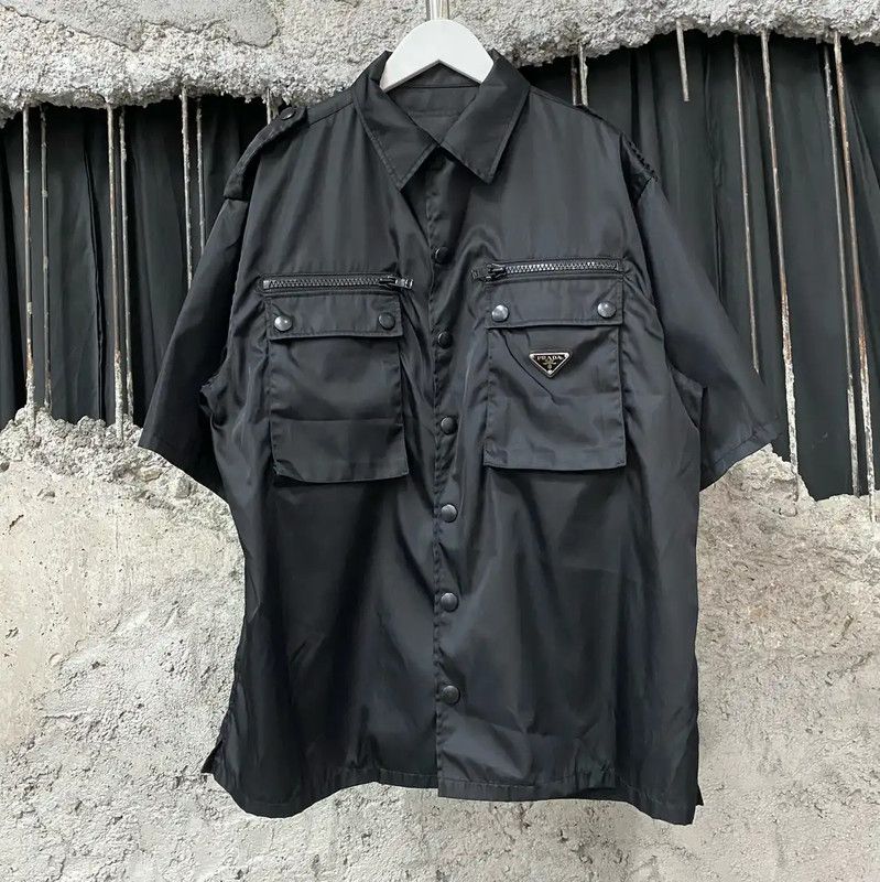 Prada Prada Black Short Sleeve Casual Shirt Size US M / EU 48-50 / 2 - 1 Thumbnail