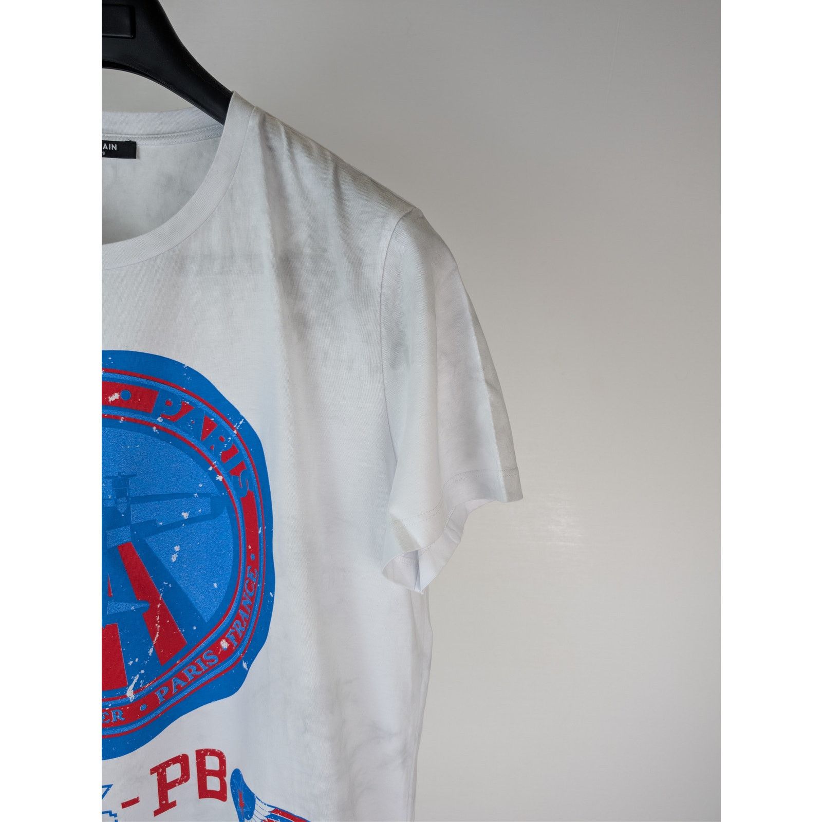 Balmain o1rshd1 Logo Airplane Short Sleeve T-Shirt White/Multicolor Size US M / EU 48-50 / 2 - 5 Thumbnail