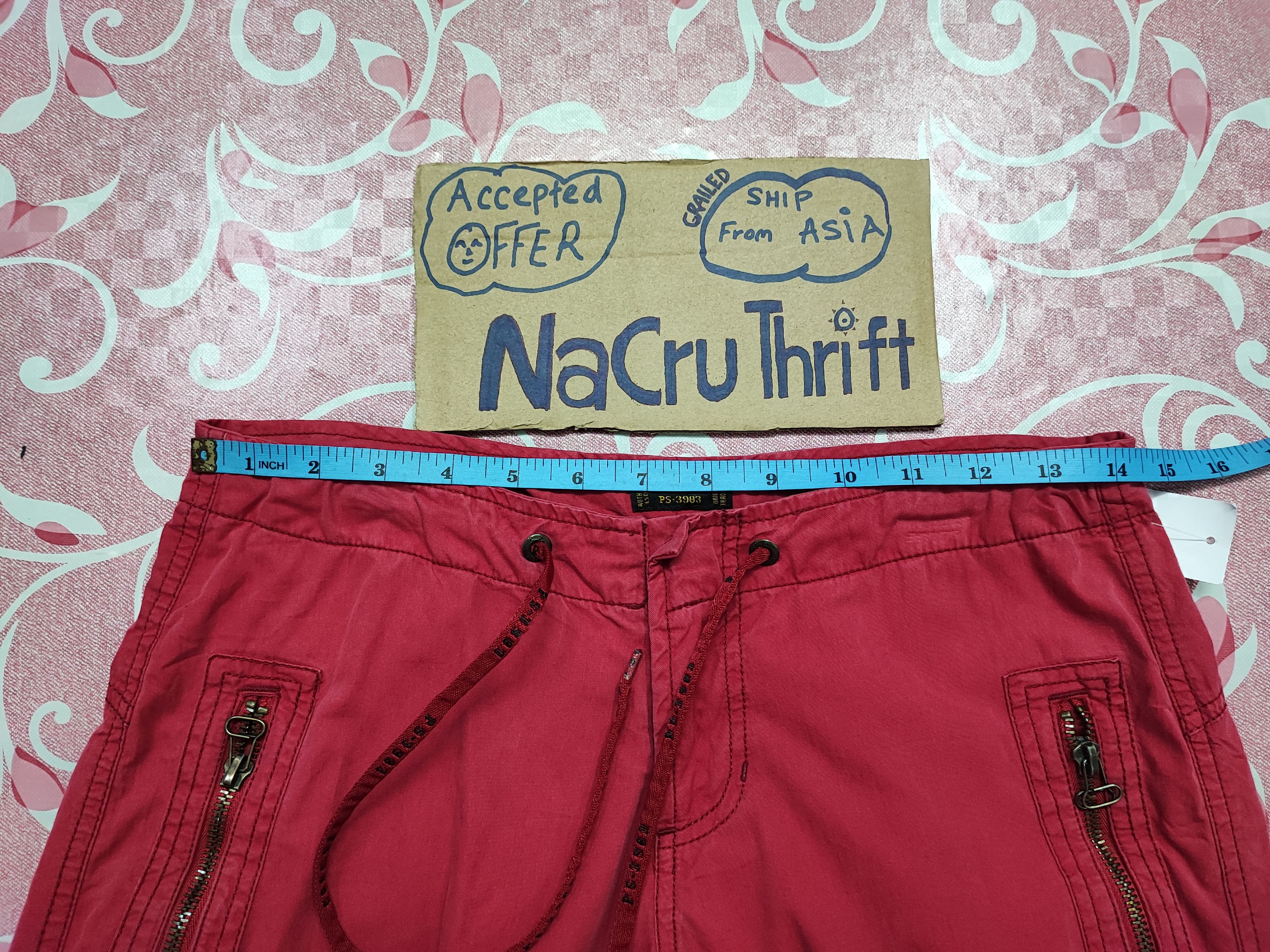 If Six Was Nine Cargo Pant Multipocket Red by Periscope 28 Size US 28 / EU 44 - 7 Thumbnail