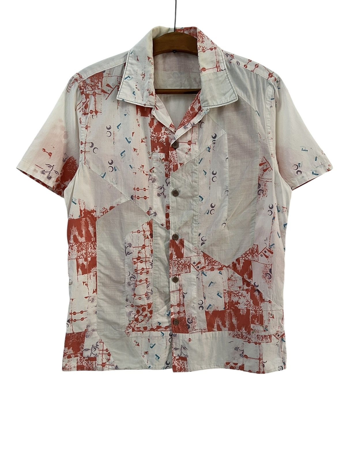 Marithe + Francois Girbaud 2000s MFG Reworked Art Printed Button Shirt Size US M / EU 48-50 / 2 - 2 Thumbnail