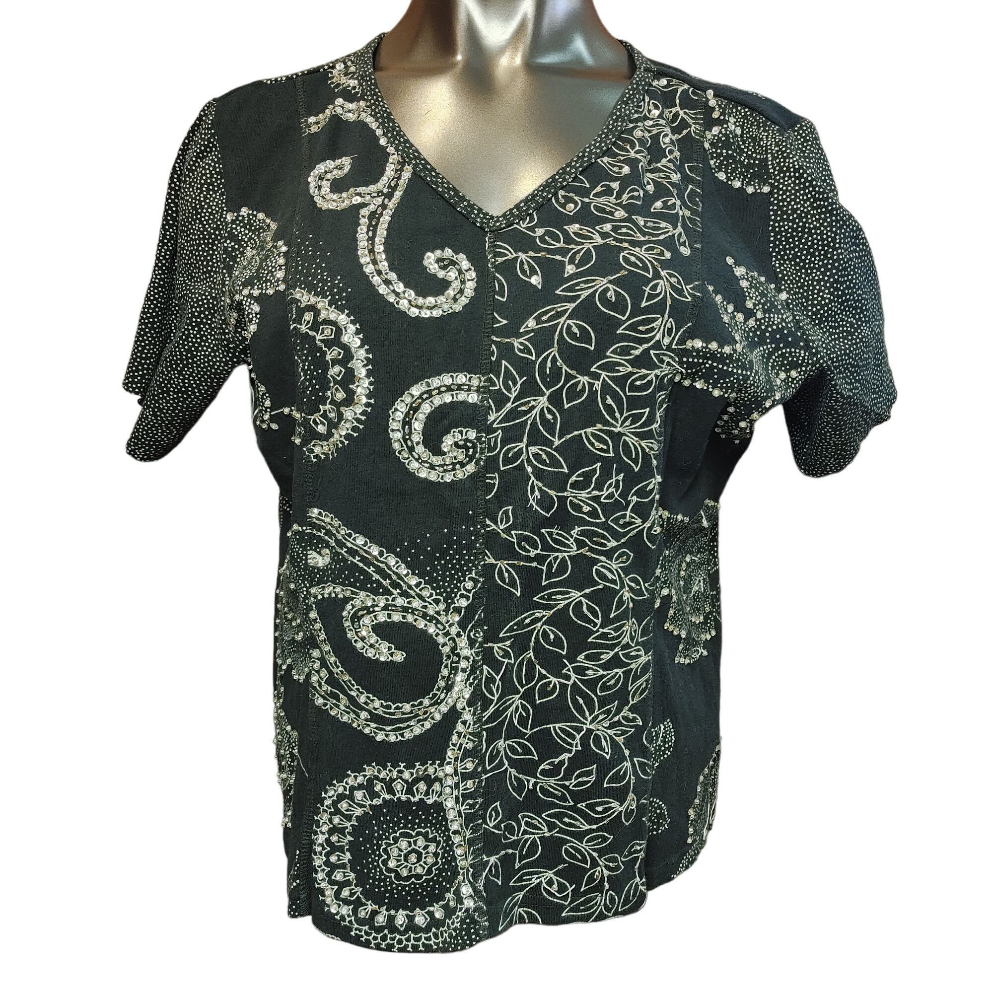 Other Bila Women's Black/White Split Paisley Pattern Short Sleeve Size XL / US 12-14 / IT 48-50 - 1 Thumbnail