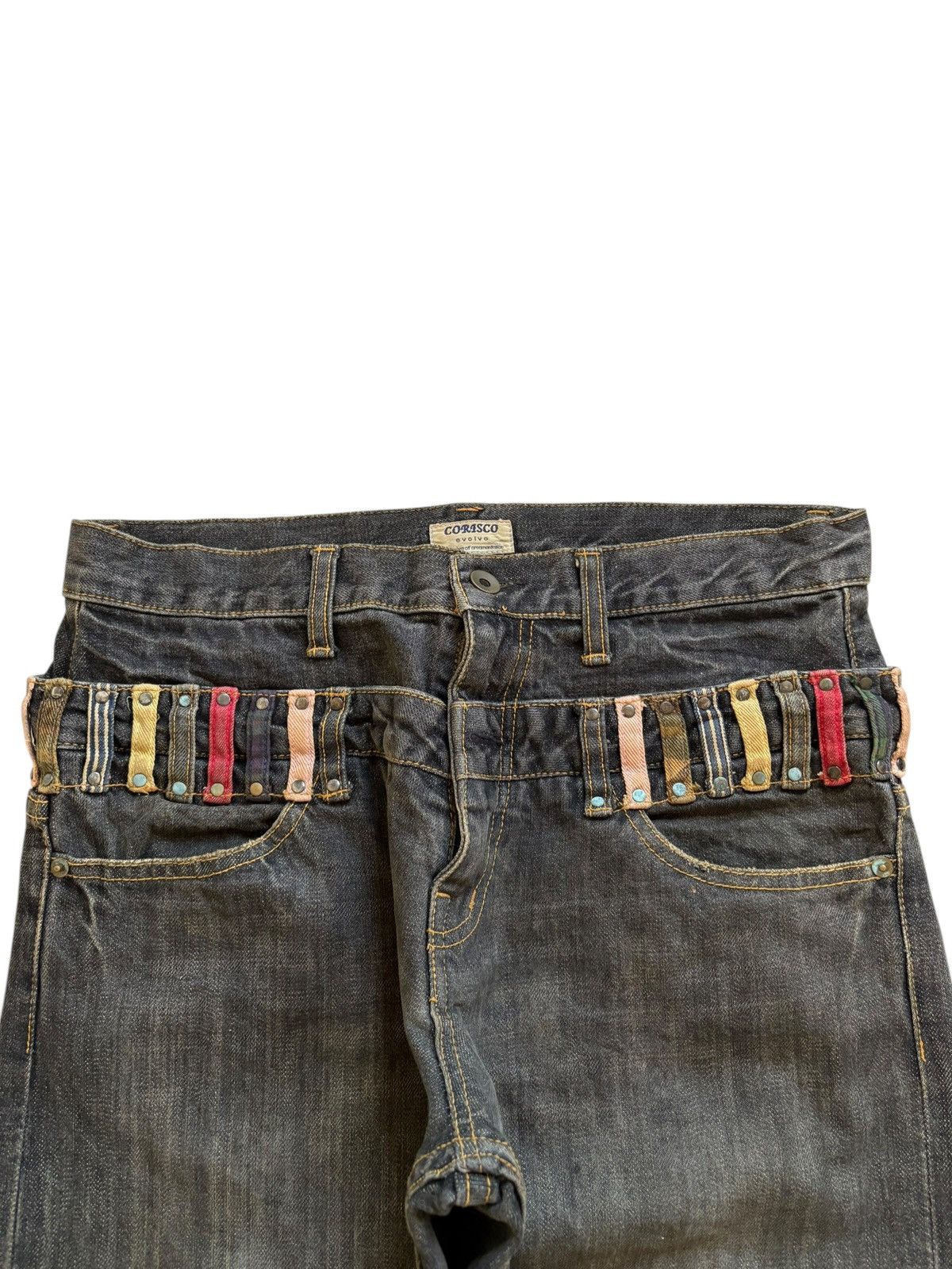 Japanese Brand Vintage Japanese Brand Double Waist Rusty Mud Wash Jeans Size US 32 / EU 48 - 4 Thumbnail