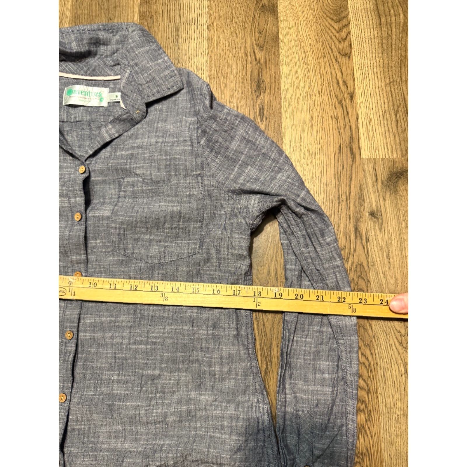 Vintage Aventura Shirt Women's Medium Gray Long Sleeve Pocket Button Up Shirt Size M / US 6-8 / IT 42-44 - 6 Thumbnail