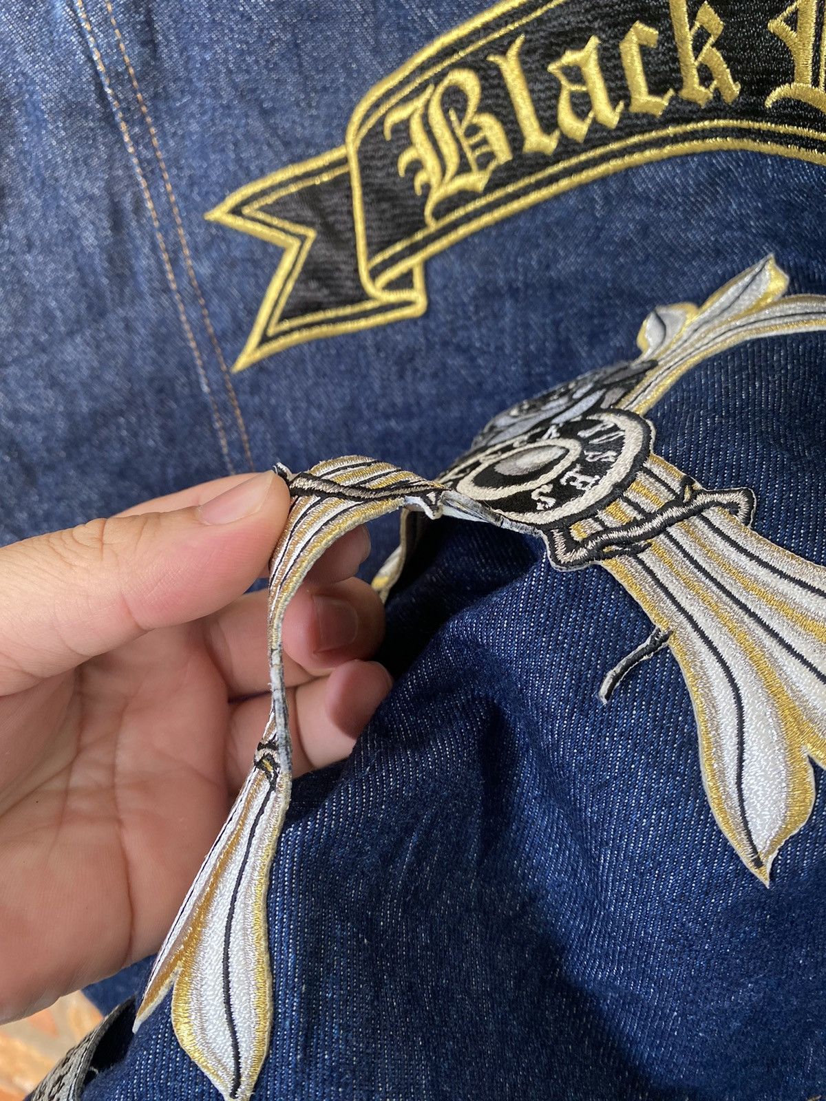 Kadoya Vtg Kadoya Leather Black rose patches motorcycles Size US XL / EU 56 / 4 - 16 Thumbnail
