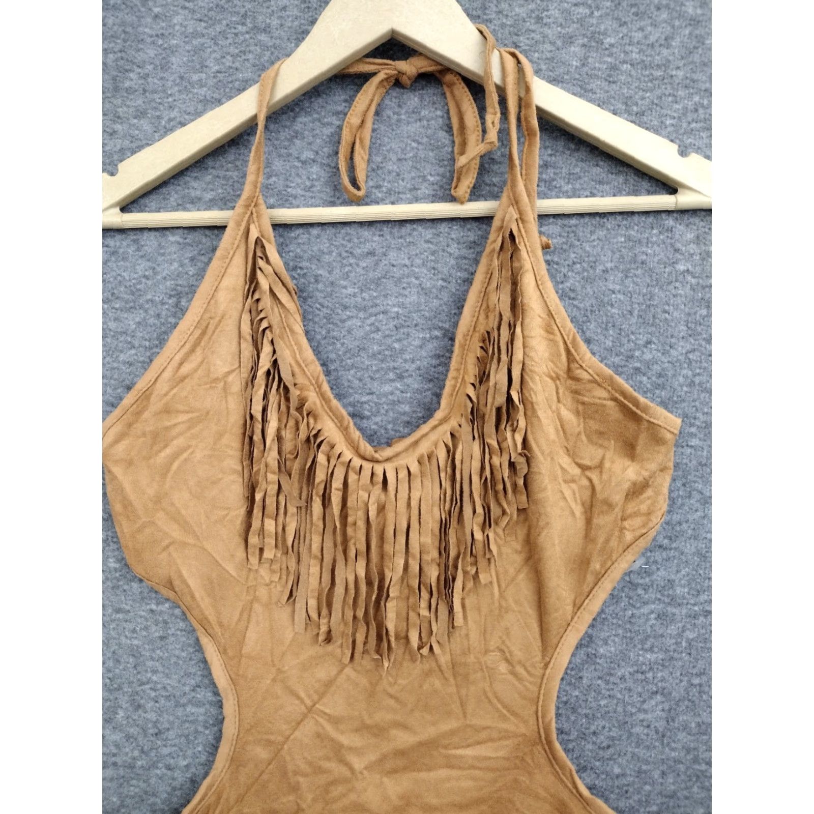 Vintage Codigo Fringe Bodysuit Womens Beige L Size L / US 10 / IT 46 - 3 Thumbnail