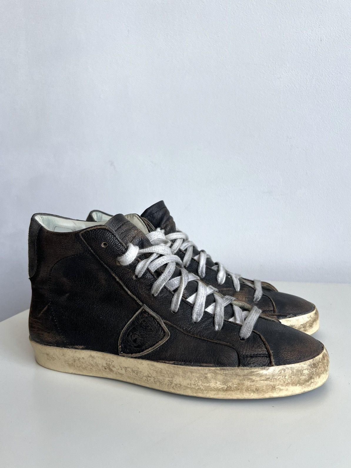 Golden Goose × Philippe Model Philipe Model Paris PRSX Mid Brown Distressed Sneakers Size US 7.5 / EU 40-41 - 2 Thumbnail