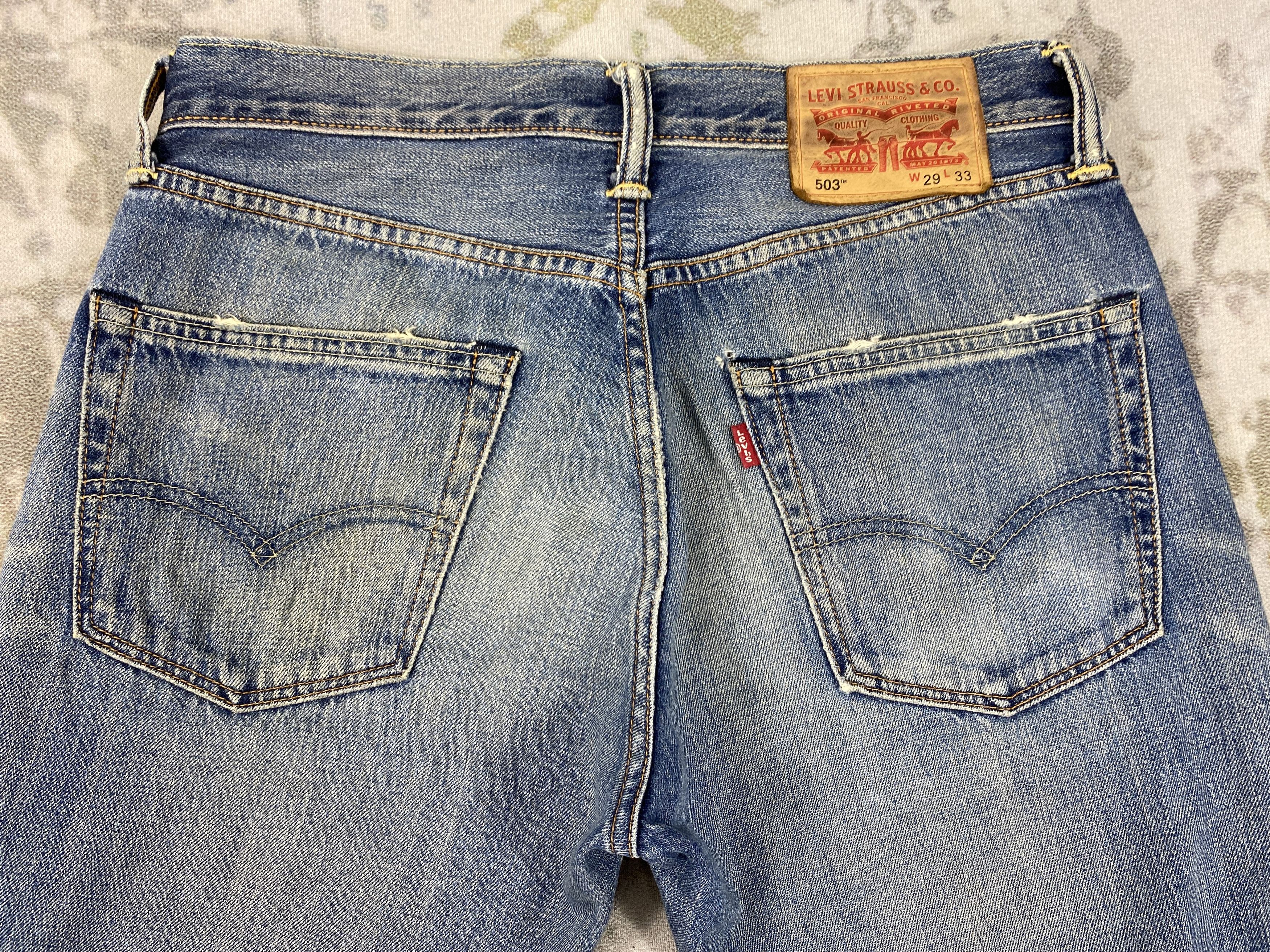 Levi's Dirty Used Blue Levi's 503 Jeans 31x29 Denim -SJ044 Size US 31 - 4 Thumbnail