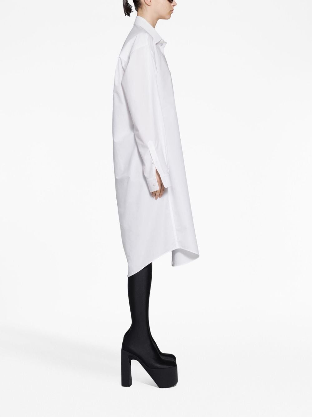Balenciaga o1bcso1str0525 Hourglass Shirt Dress in White Size S / US 4 / IT 40 - 4 Thumbnail