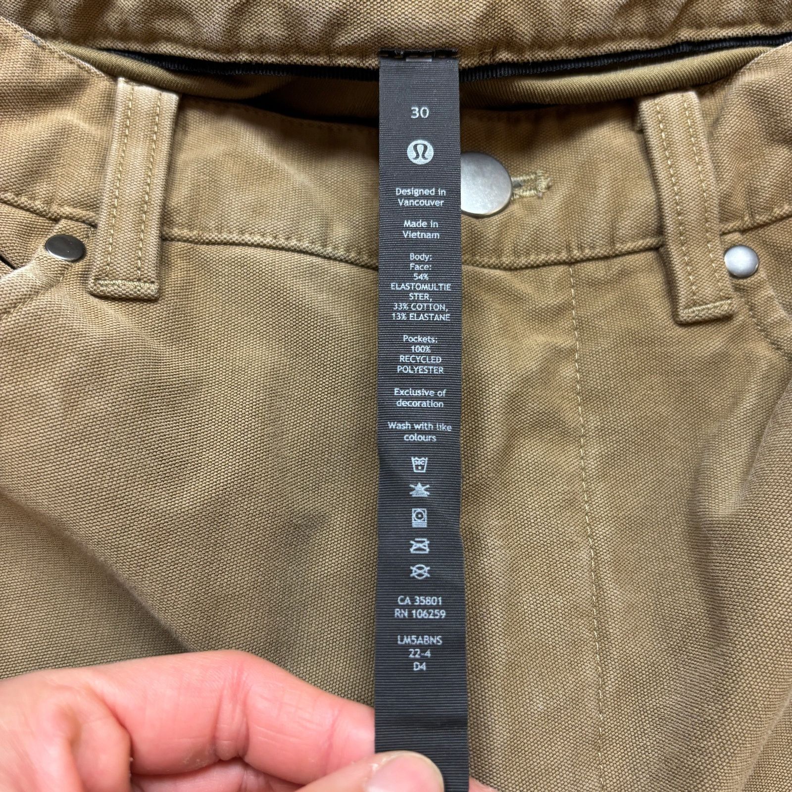 Lululemon Lululemon Athletica ABC Slim Fit 5 Pocket Pants Men's 30x31 Size US 30 / EU 46 - 5 Thumbnail