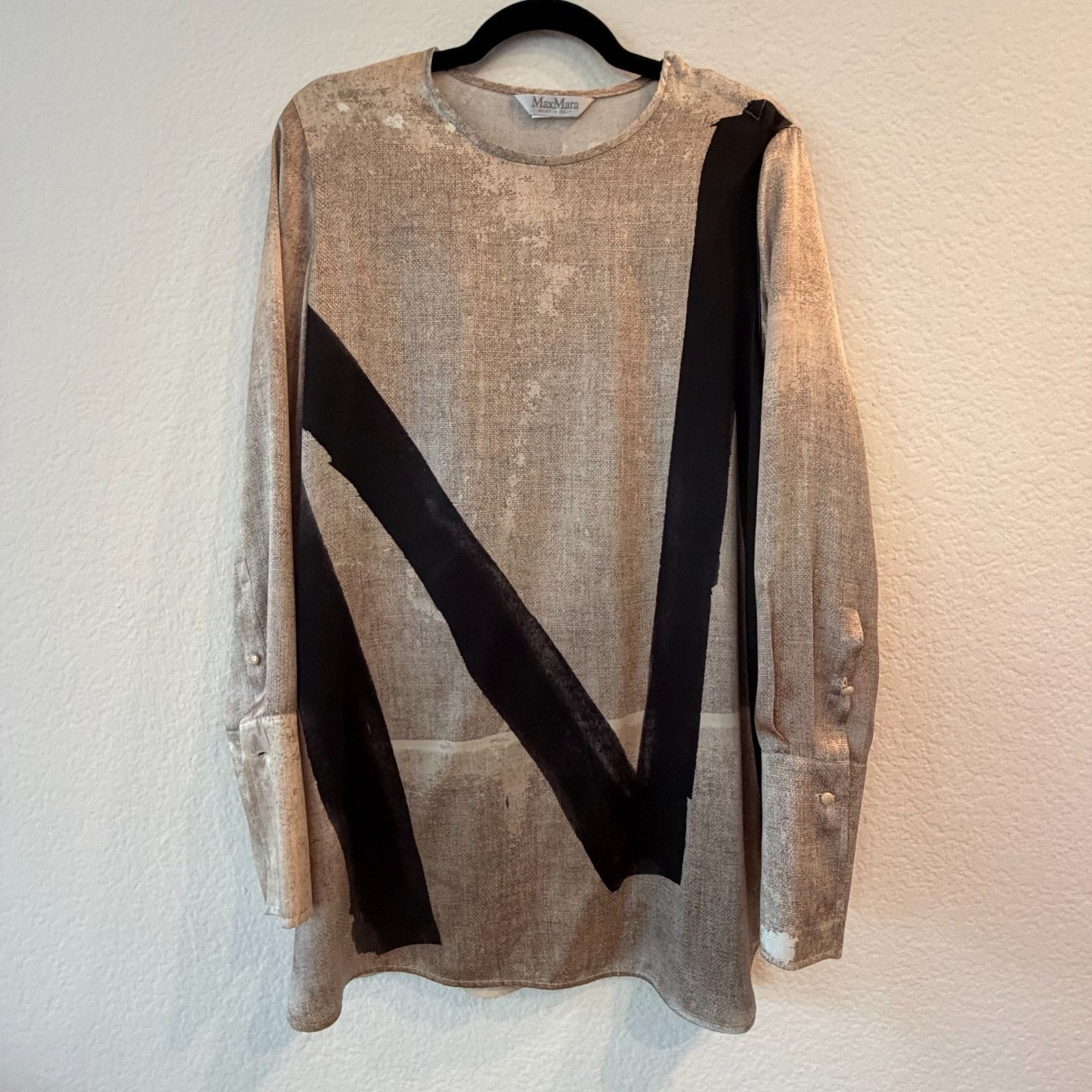 Max Mara Max Mara Silk Tunic Top Art Print Italian Designer Size M Size M / US 6-8 / IT 42-44 - 1 Thumbnail