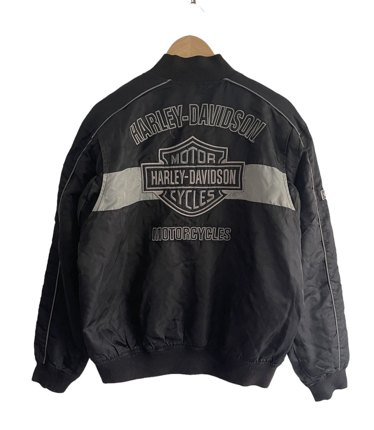 Harley Davidson × Vintage HARLEY DAVIDSON Black Nylon Embroidered Riding Motorcycle Size US M / EU 48-50 / 2 - 2 Thumbnail