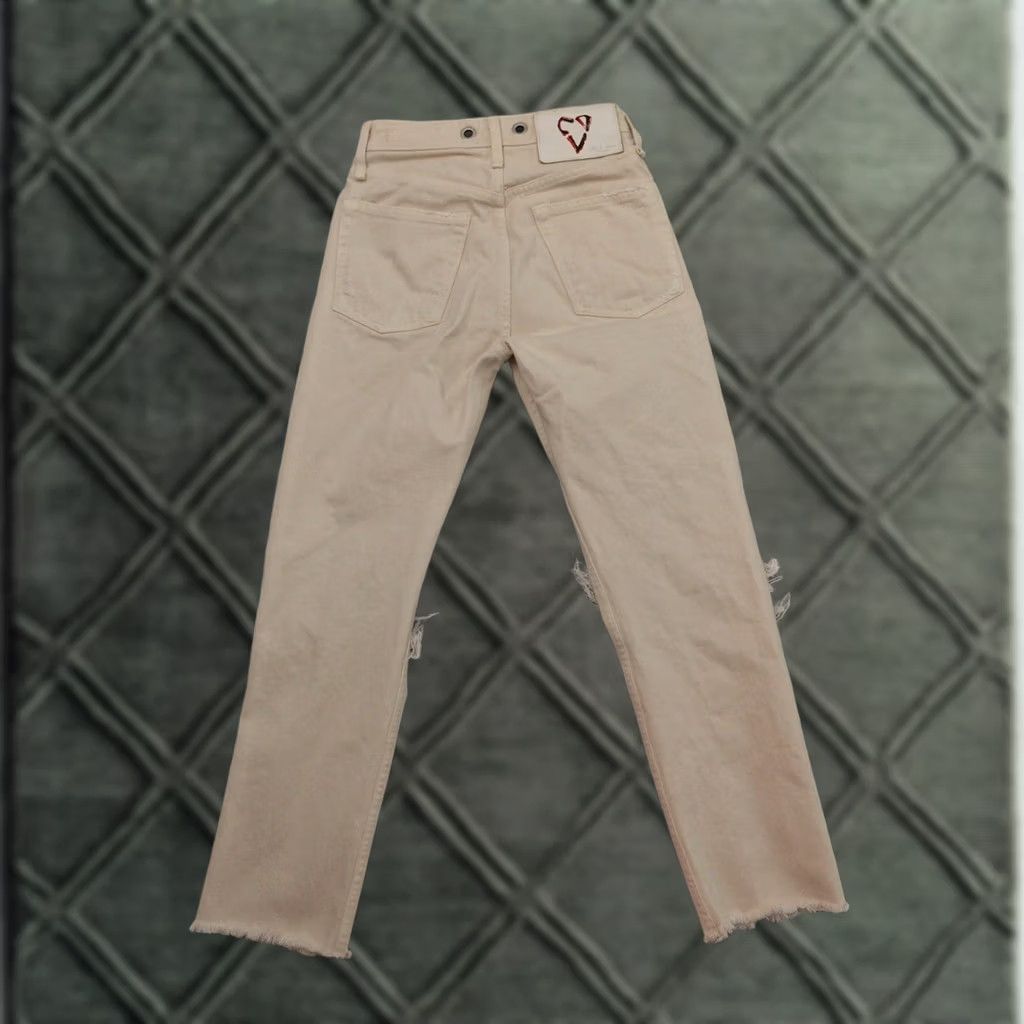 Disney Rag & Bone x Disney Cruella Jeans Womens 23 (23X26) Maya High Rise Slim Jeans Slimming Ivory 23 Womens Size 40" / US 18 - 1 Thumbnail