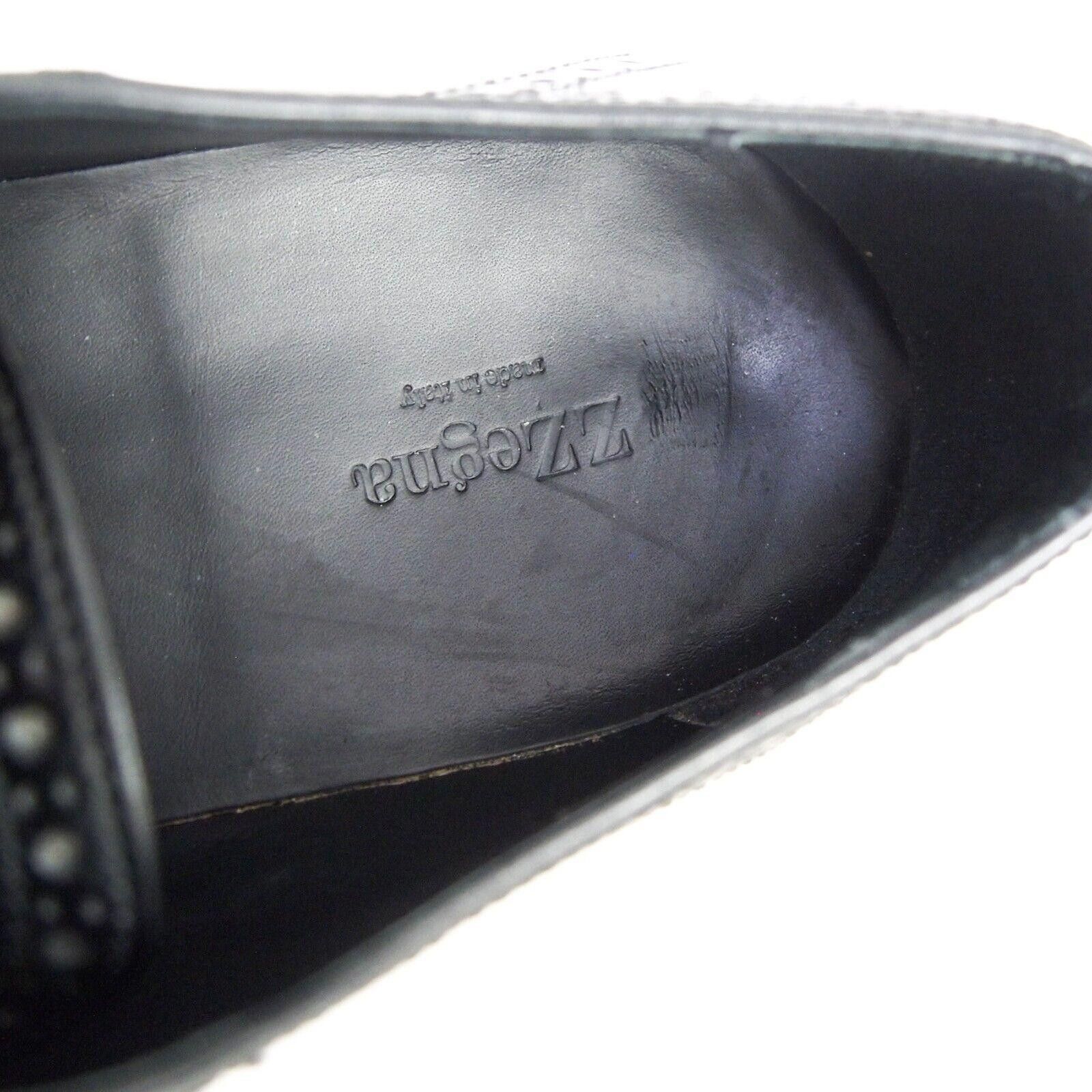 Ermenegildo Zegna Zegna Wingtip Brogues Black Leather Mens US 10 EU 43 $820 Size US 10 / EU 43 - 11 Thumbnail