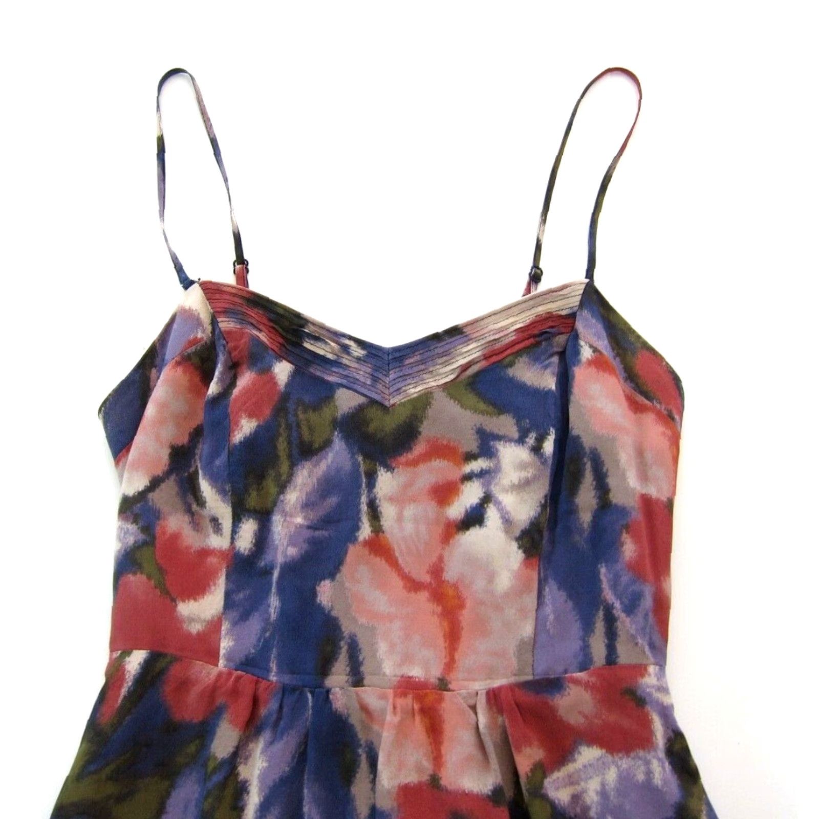 Anthropologie Moulinette Soeurs Anthropologie 100% Silk Pink Floral Slip Tank Dress 0 Size XS / US 0-2 / IT 36-38 - 3 Thumbnail