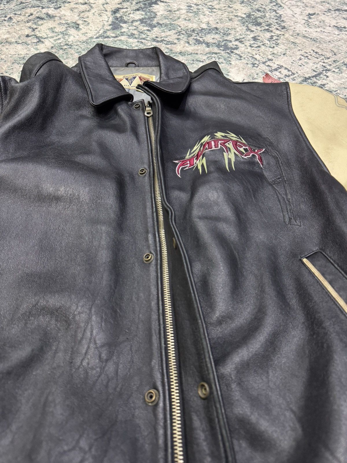 Avirex VINTAGE AVIREX USA VARSITY DRAGON LEATHER JACKET Size US XXL / EU 58 / 5 - 8 Thumbnail
