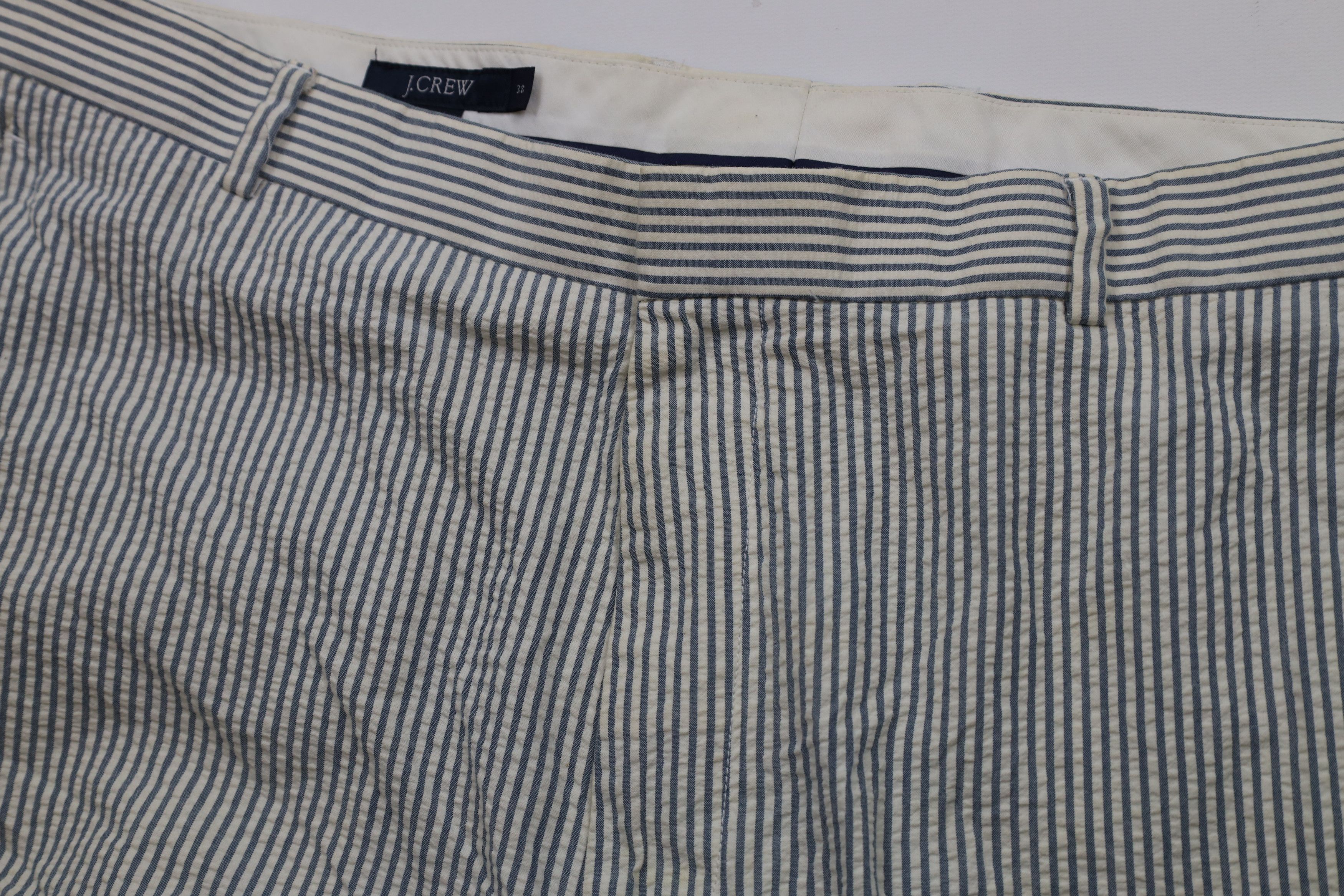 J.Crew × Vintage Vintage 90s J Crew Seersucker Wide Leg Chino Pants Size US 38 / EU 54 - 9 Thumbnail